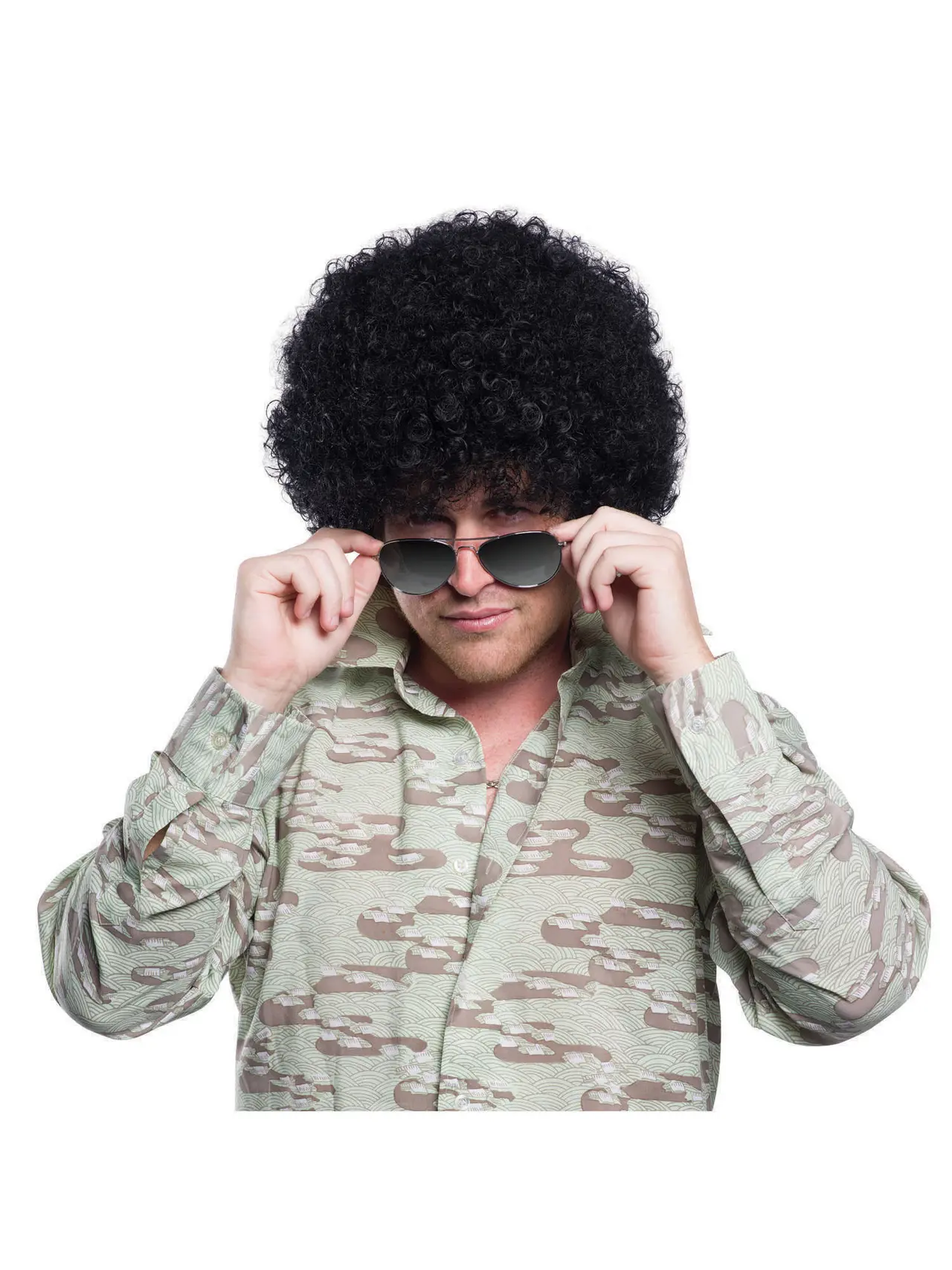 Sort afroparyk i 70'er-stil