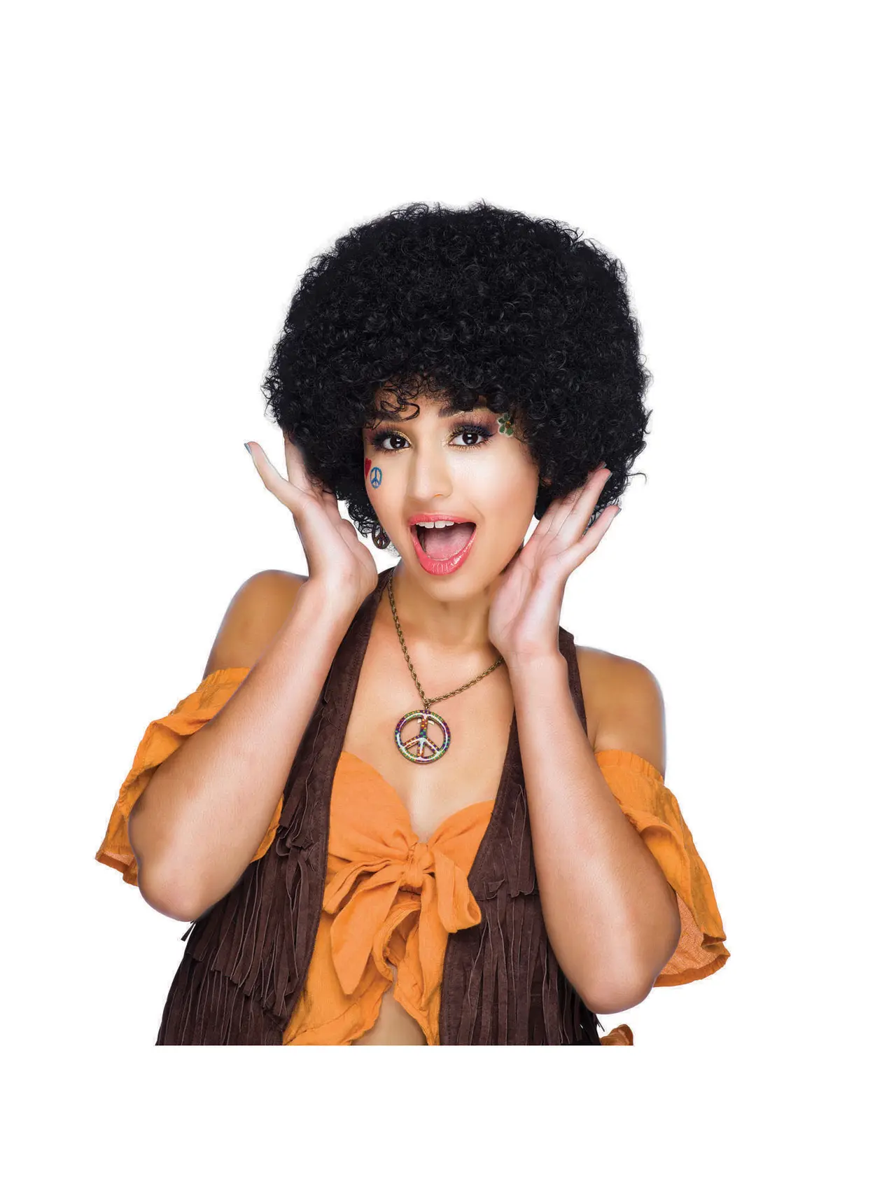Sort afroparyk i 70'er-stil