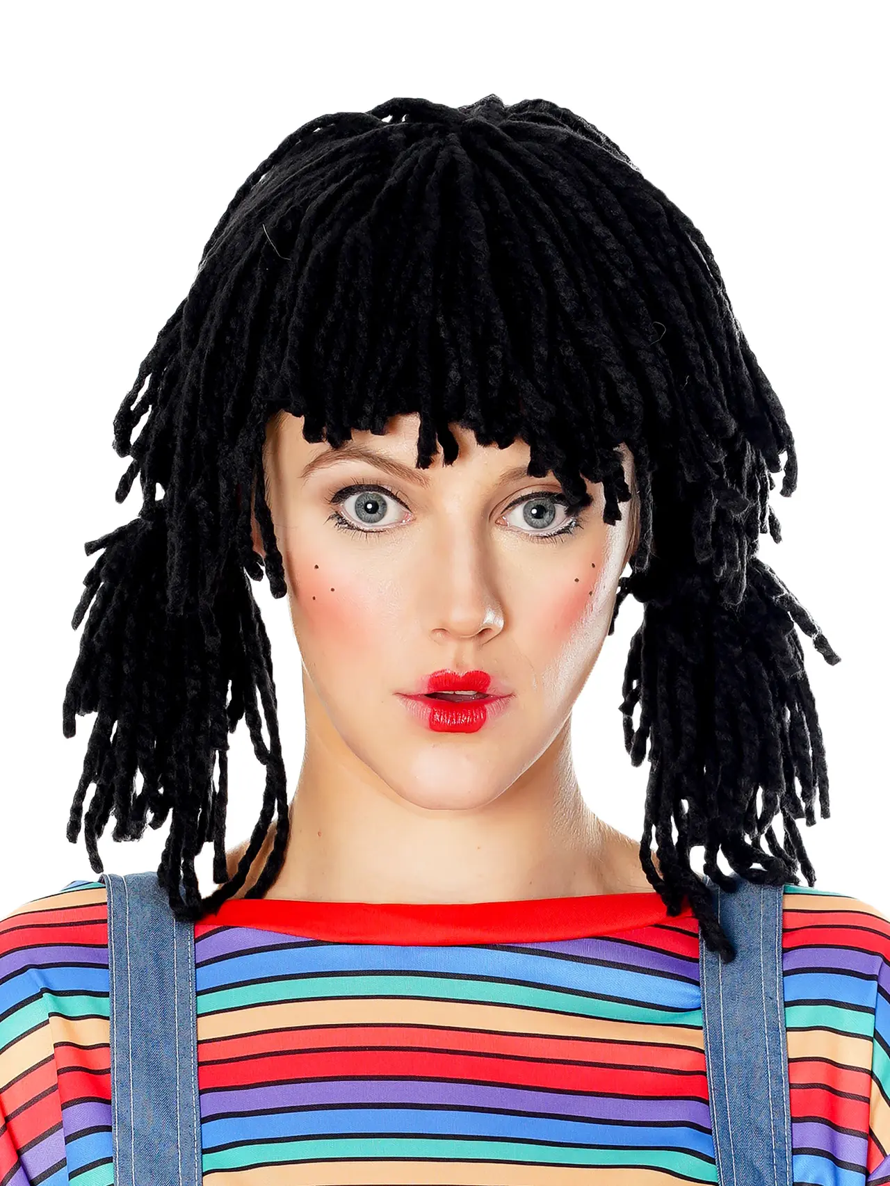 Rastaparyk med korte sorte dreadlocks