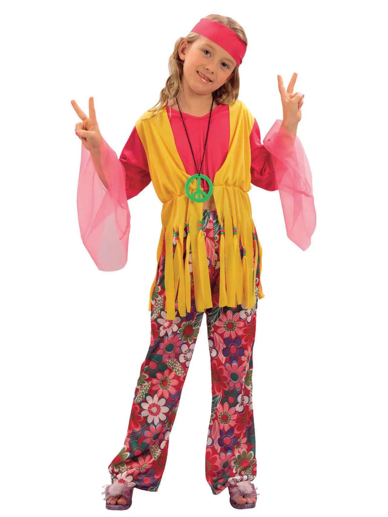Hippiepige – kostume til piger, S