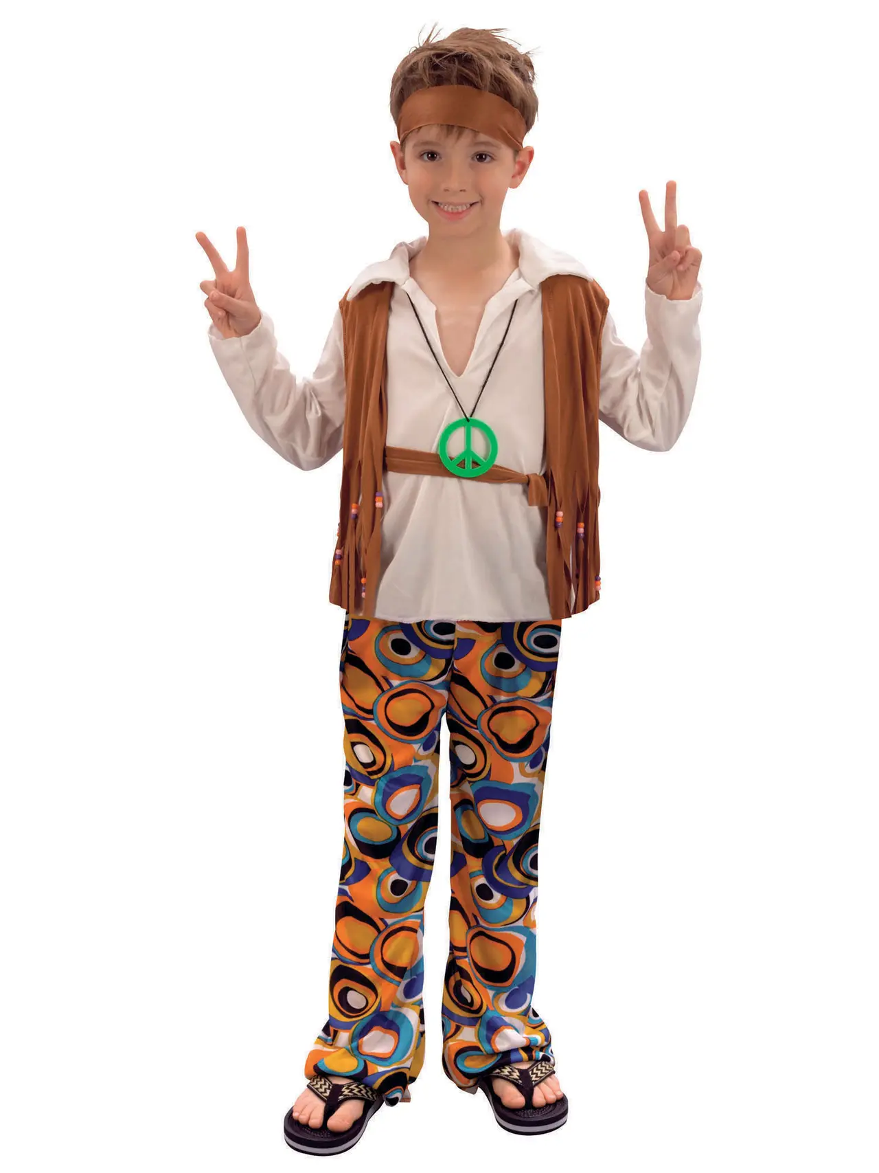 Hippiedreng – kostume til drenge, M
