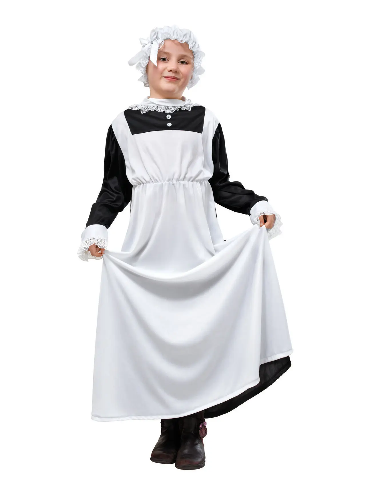 Victoriansk stuepige med kappe – kostume til piger