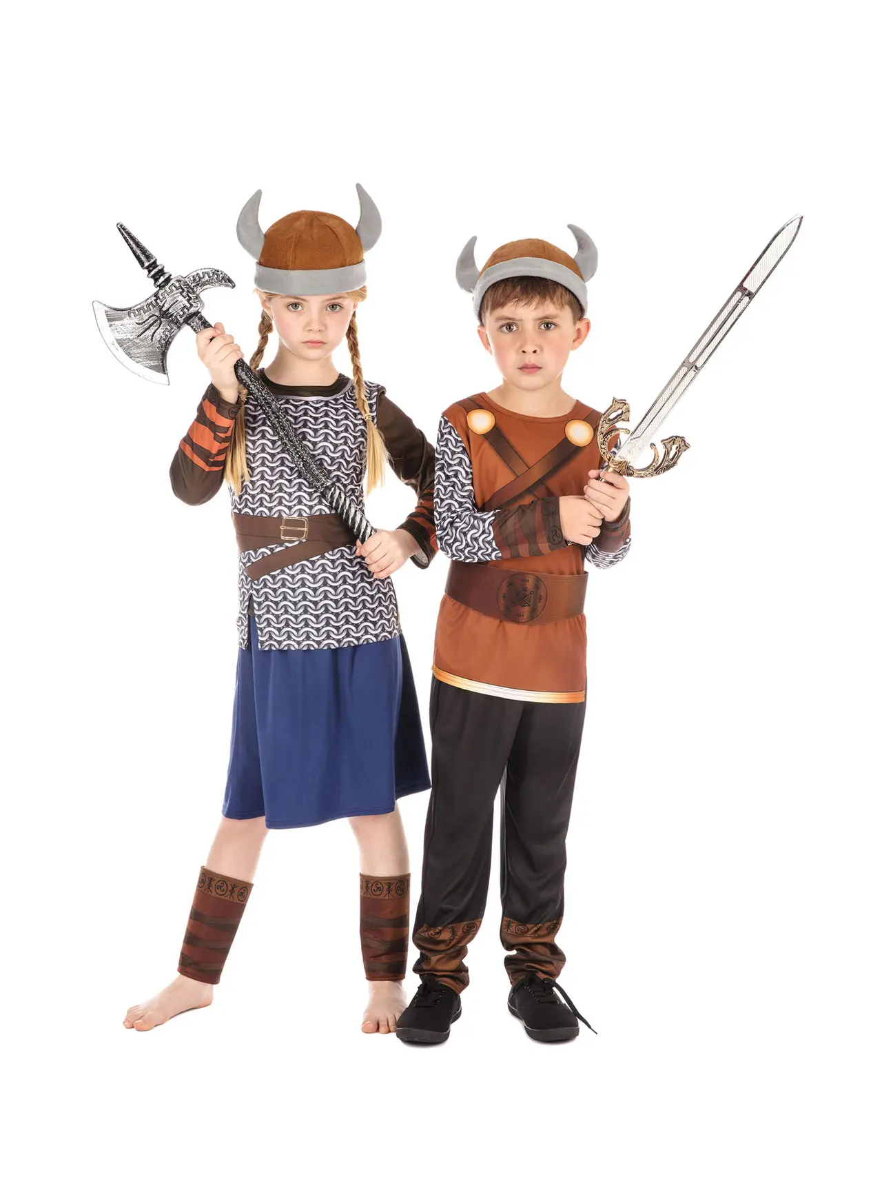 Vikingepige – kostume til piger, 5-6 år
