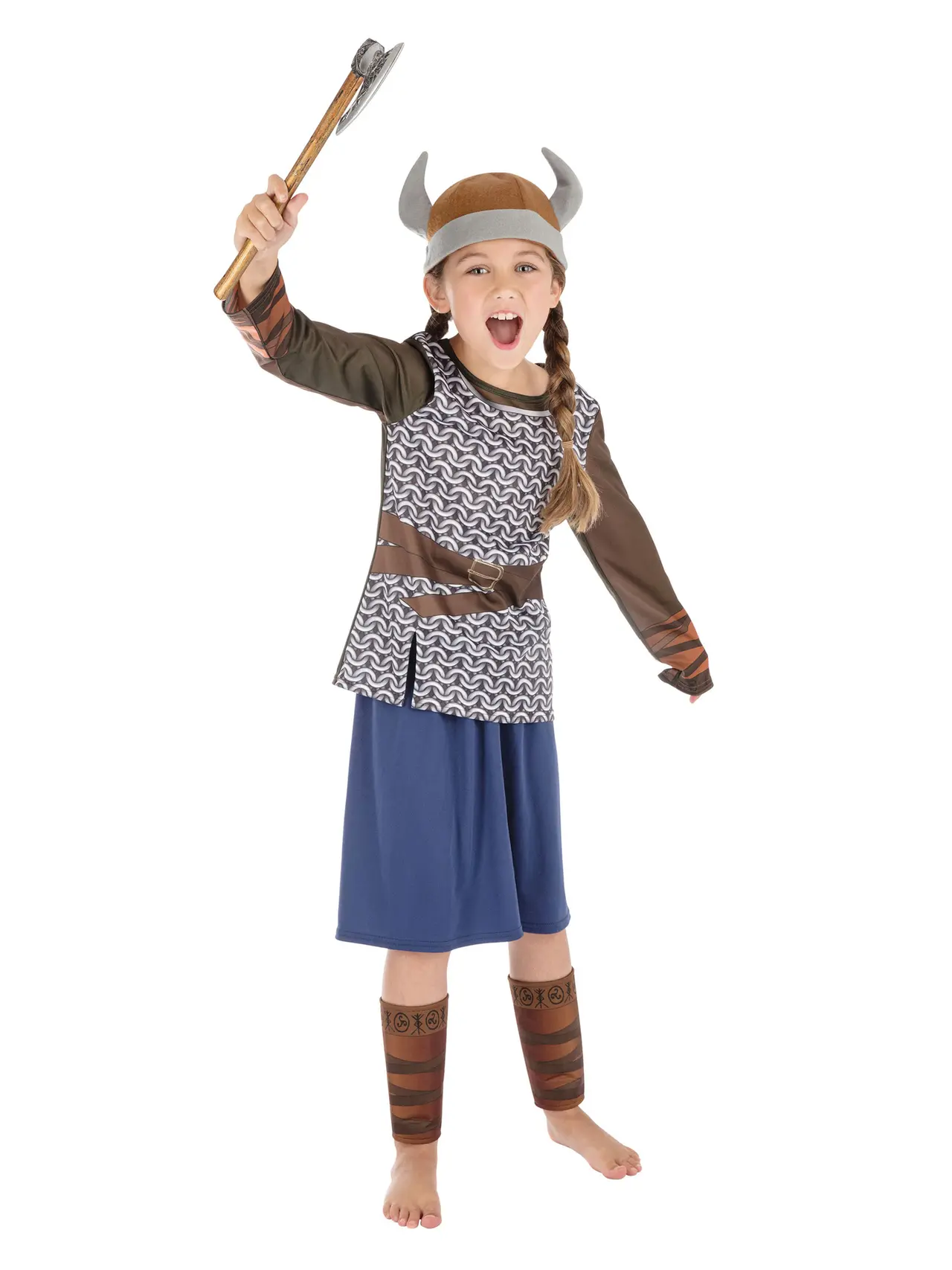 Vikingepige – kostume til piger, 7-8 år
