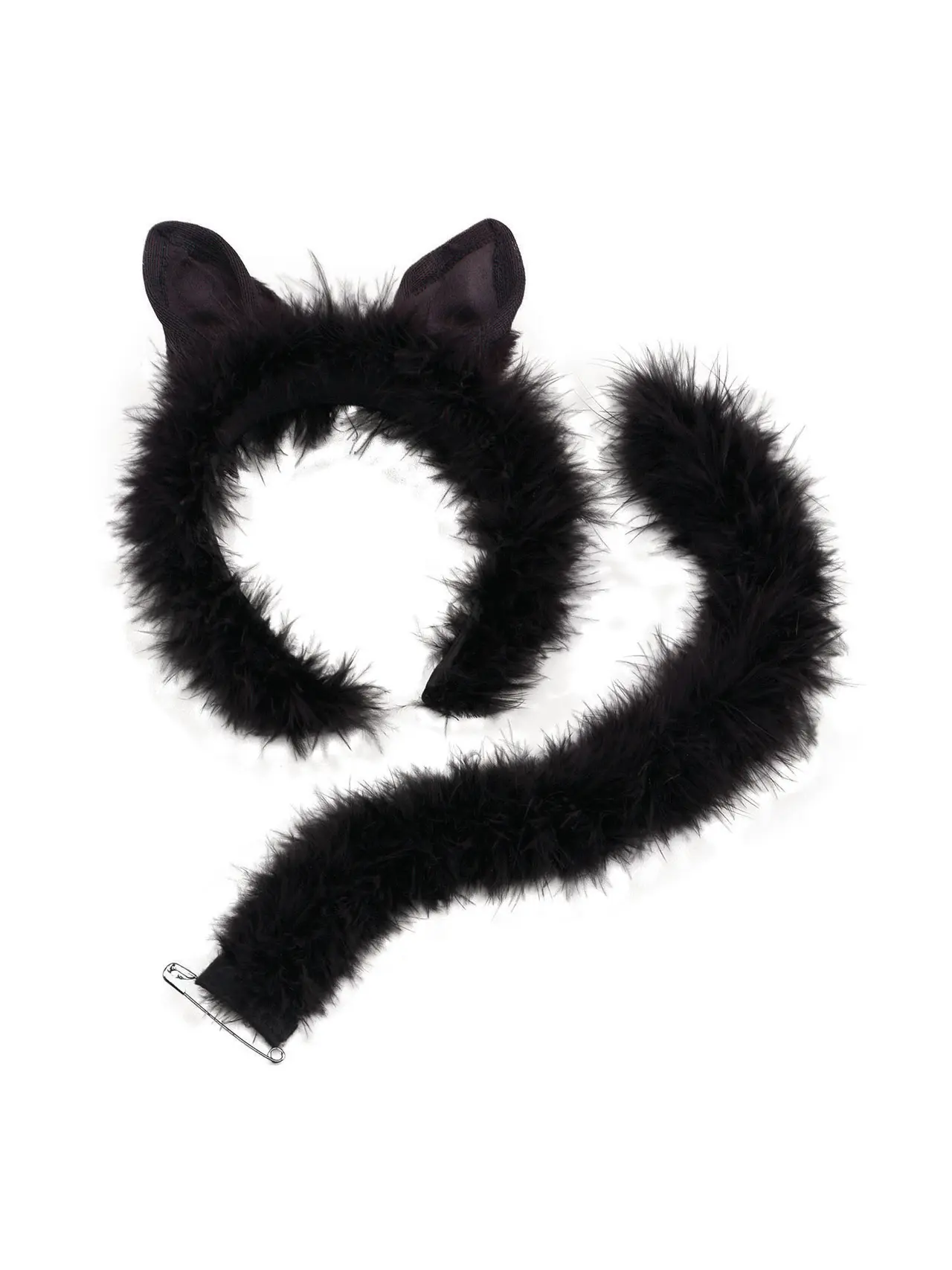 Kattesæt med marabou-kant