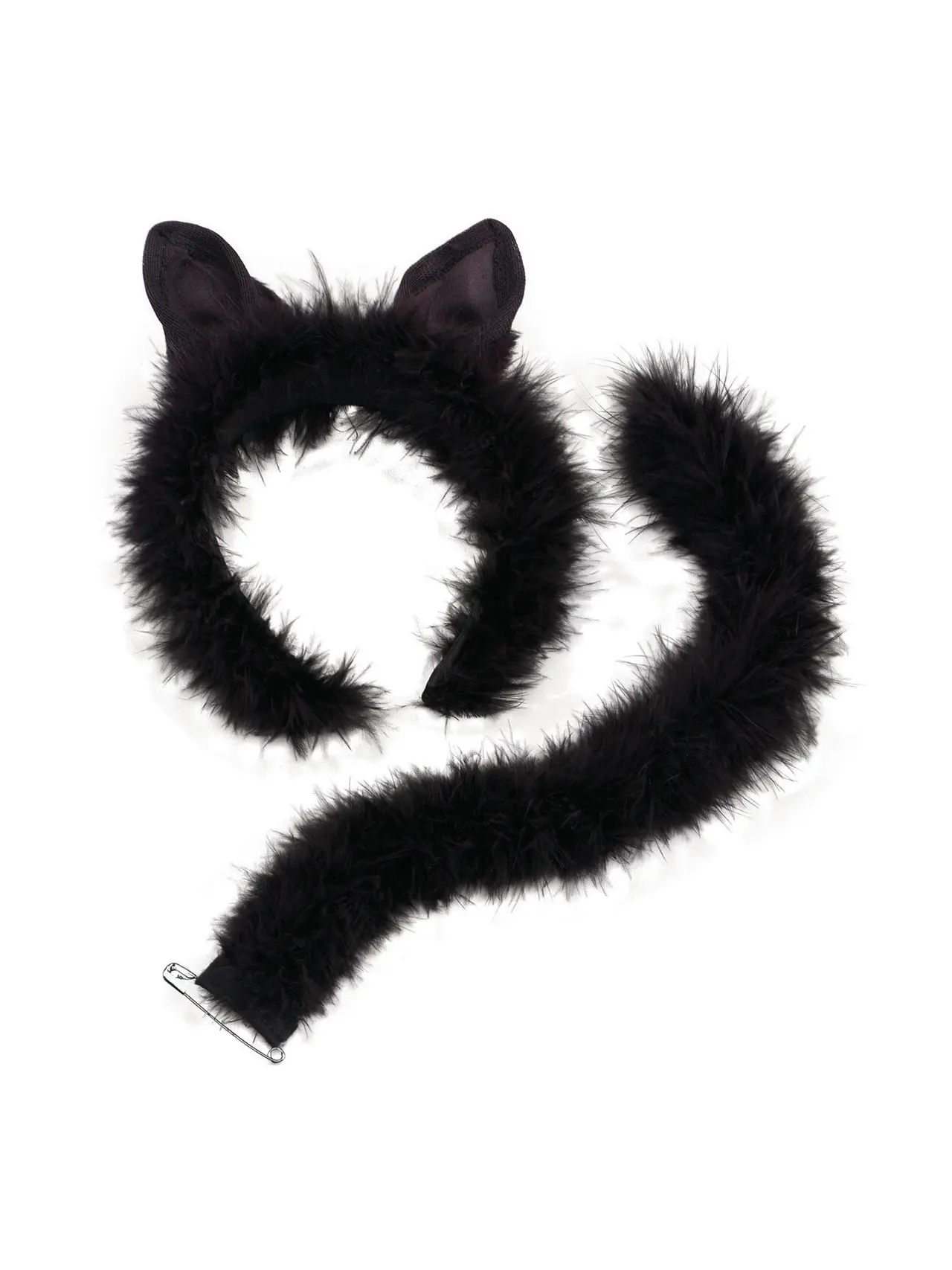 Kattesæt med marabou-kant