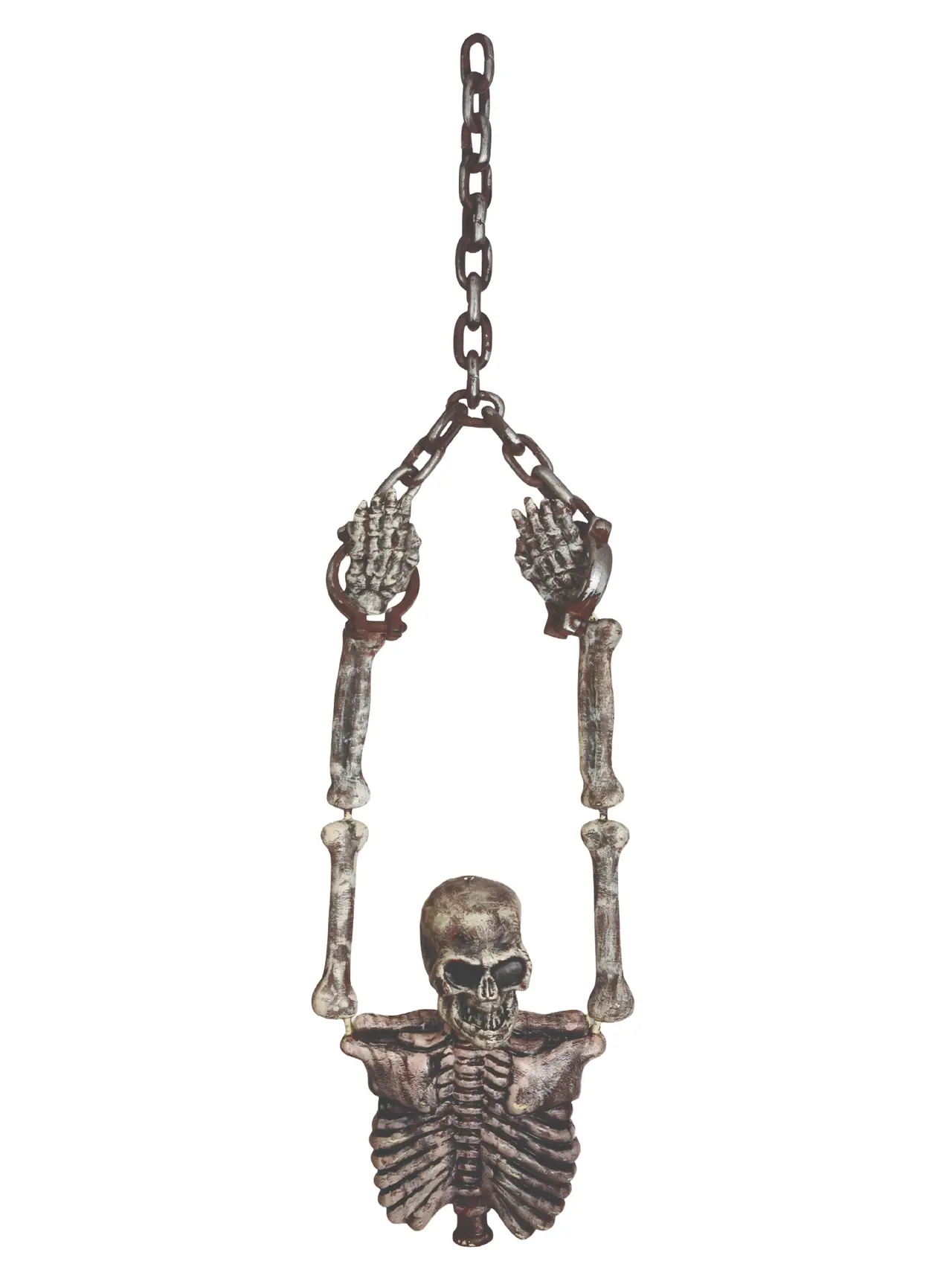 Hængende skelettorso i kæder