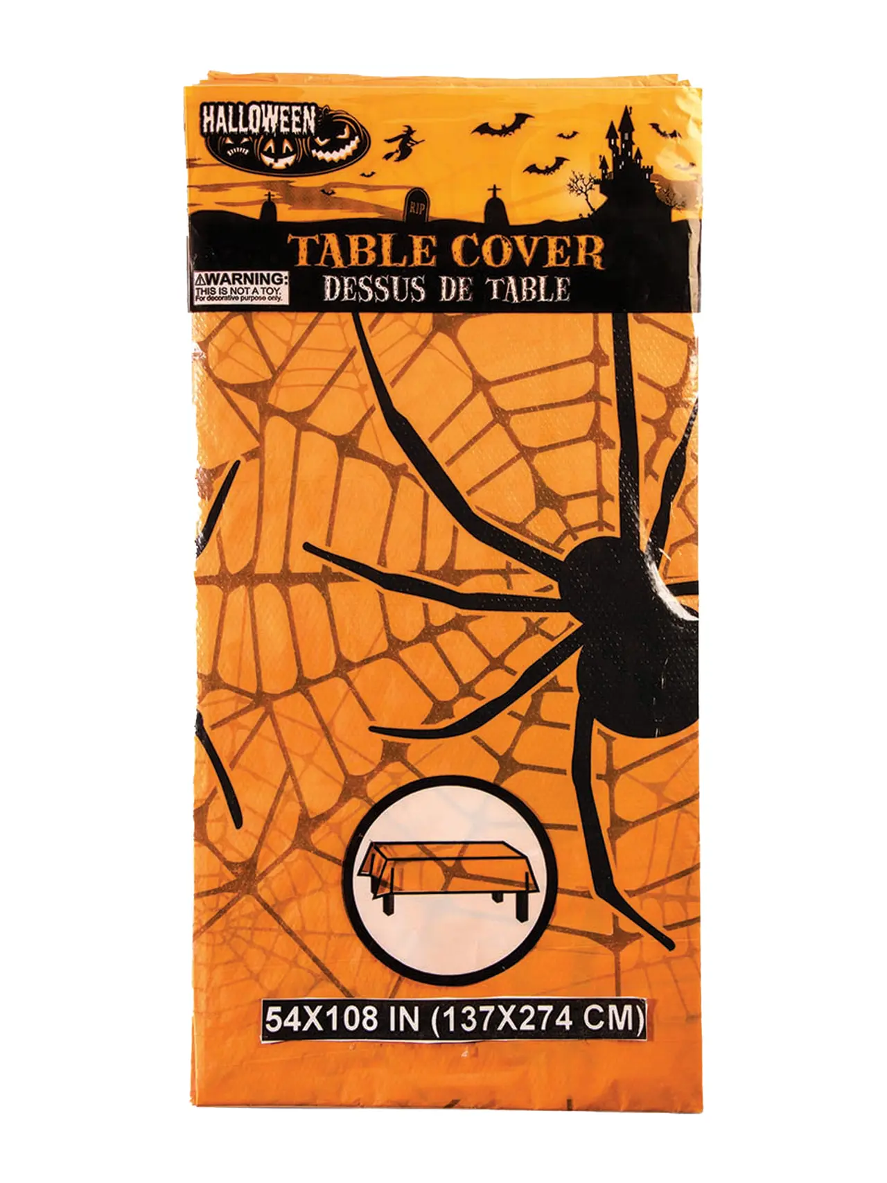 Halloween-borddug med edderkopper, 137 x 274 cm