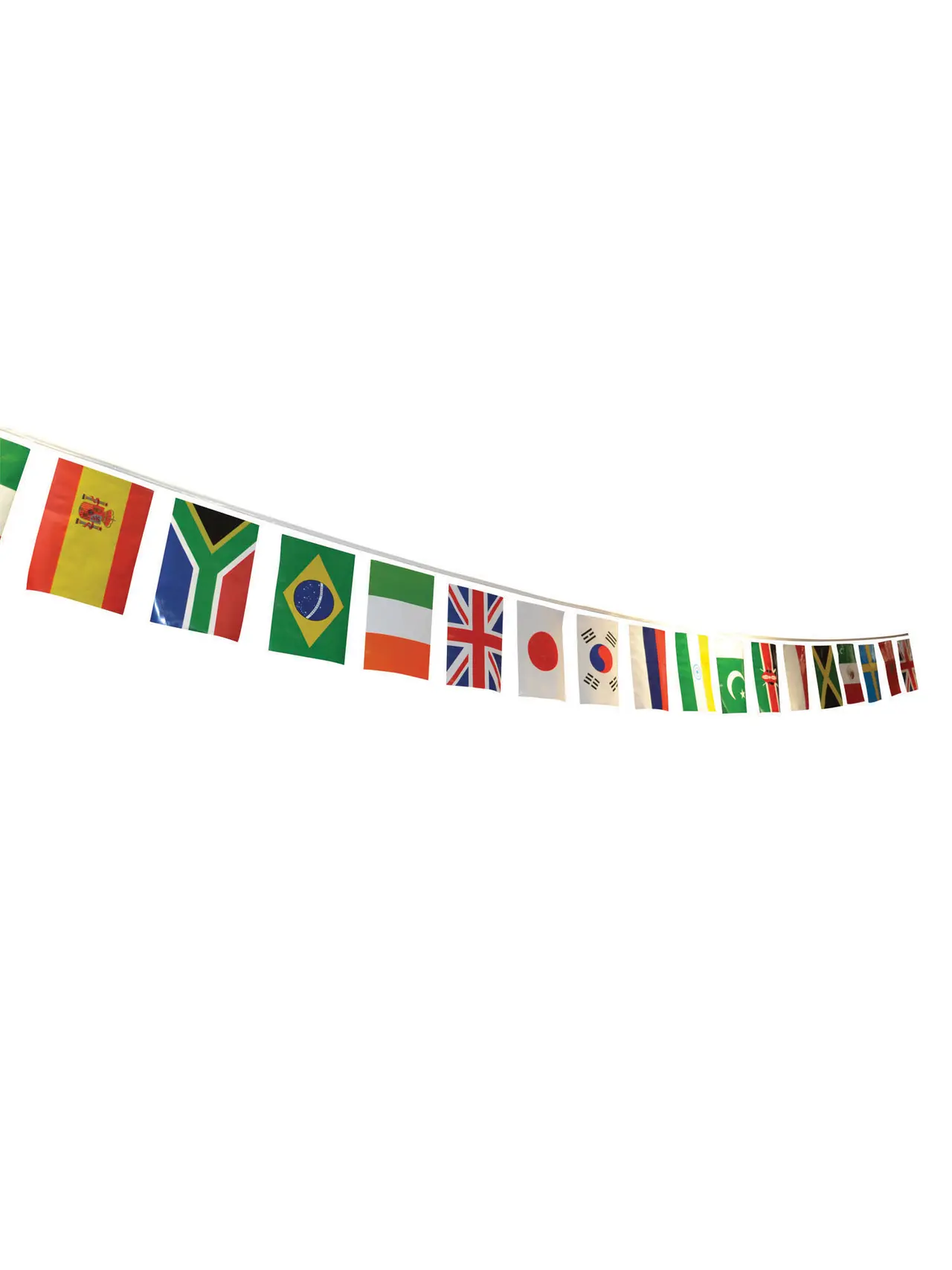Flagguirlande med nationsflag – 7 m, 25 flag