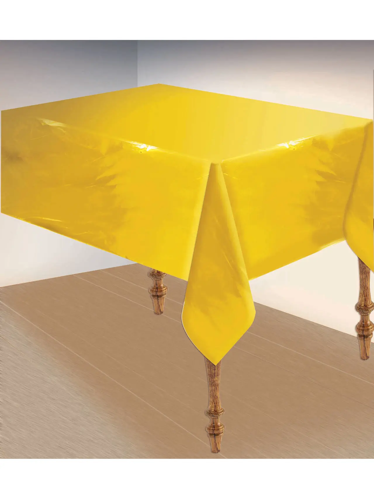 Guldfarvet metallic-borddug, 135 x 270 cm