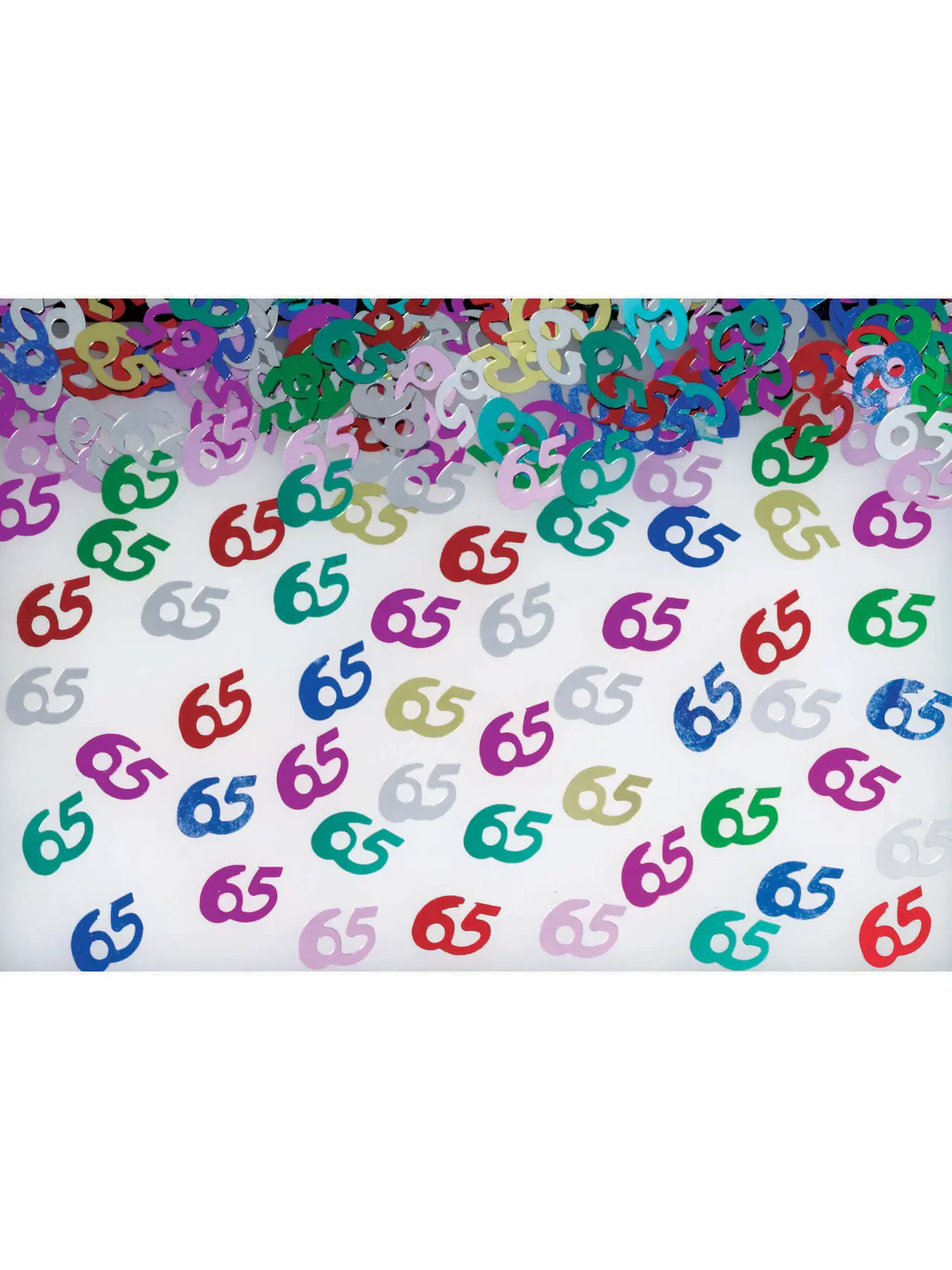 Konfetti med tallet 65