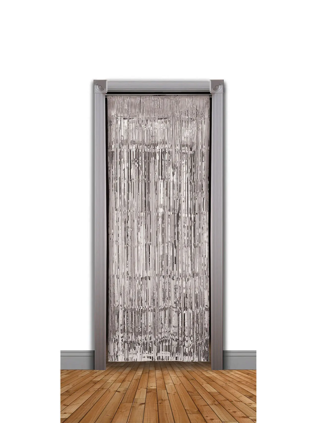 Dørforhæng med lametta – 240 x 94 cm, sølv
