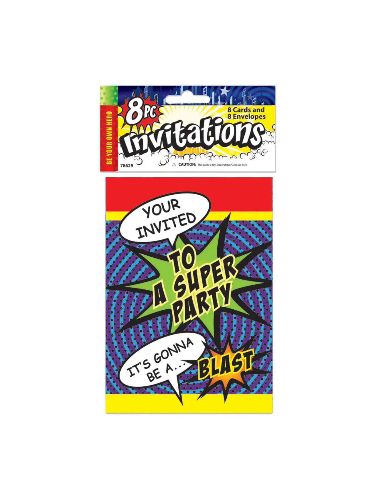 Superhelte-invitationer – 8 stk.