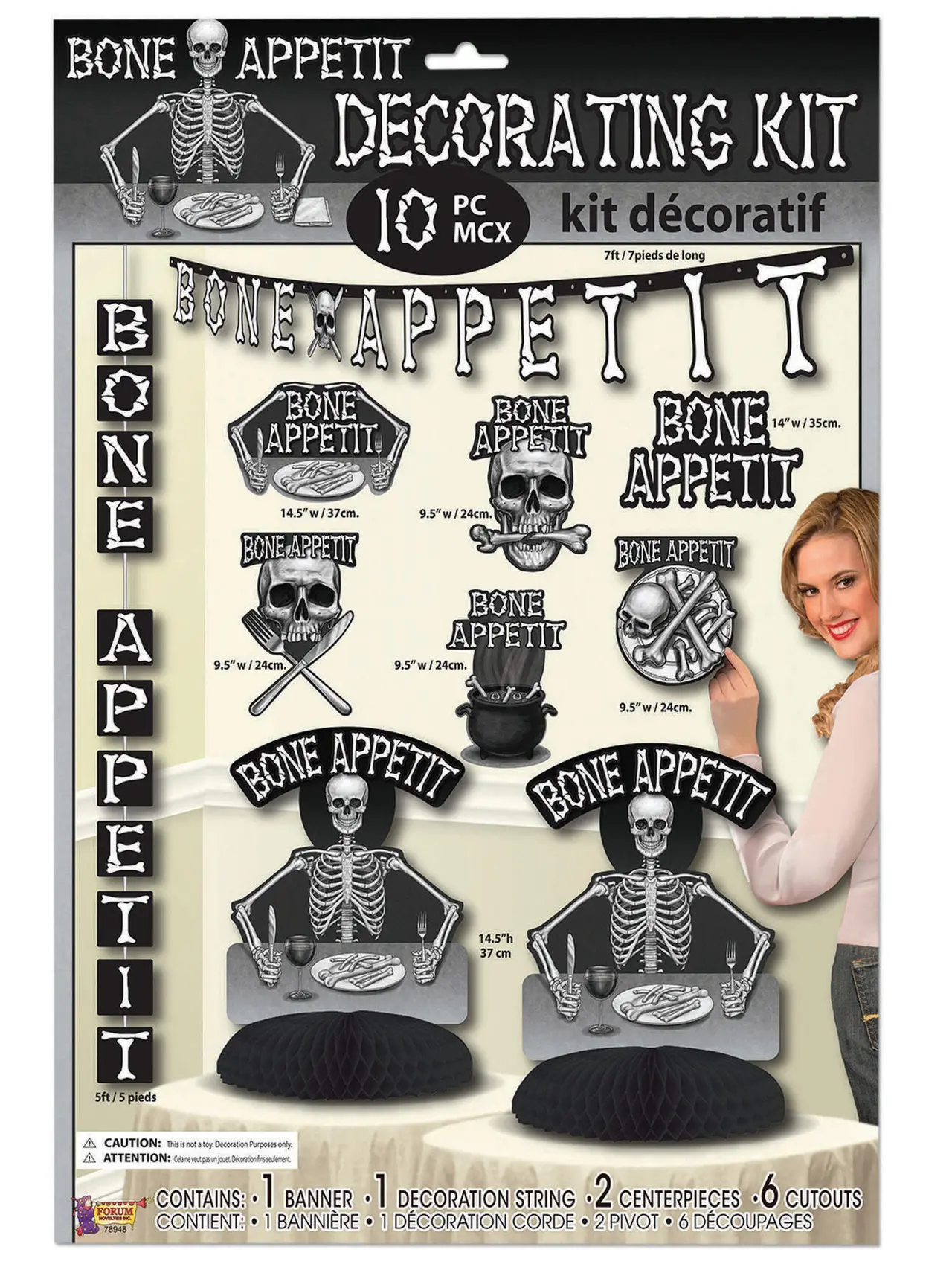 Skelet-festpyntesæt "Bone Appetit" – 10 dele