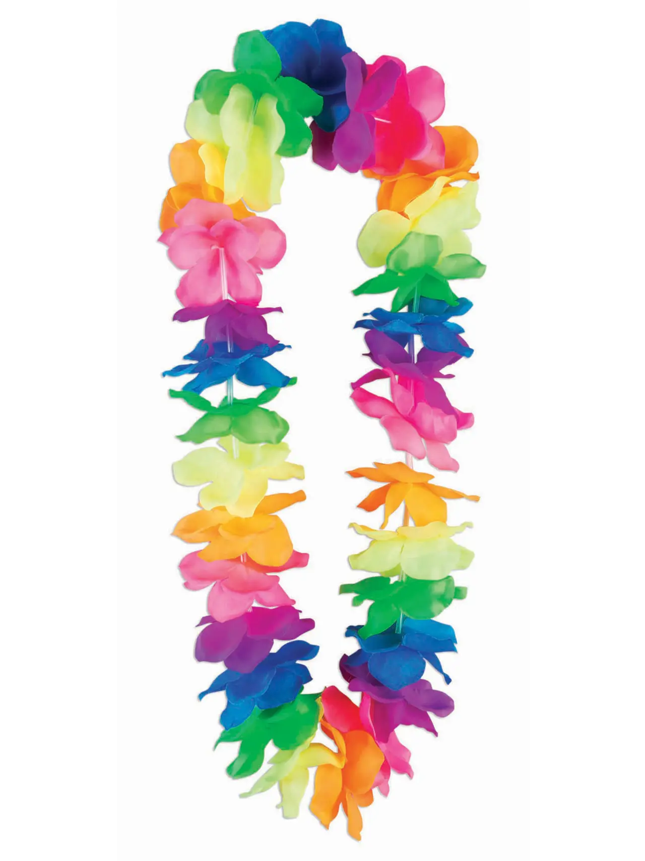 Neonfarvet lei med store blomsterblade
