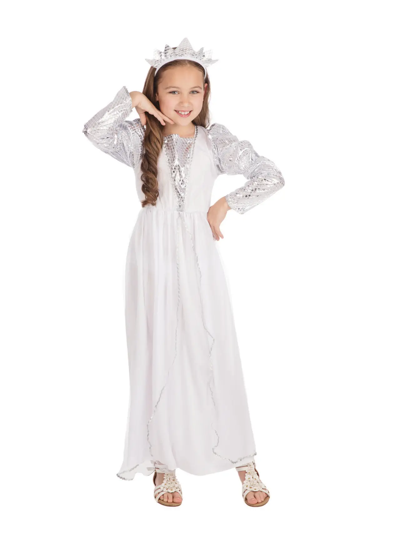 Prinsesse i hvidt – kostume til piger, 7-8 år