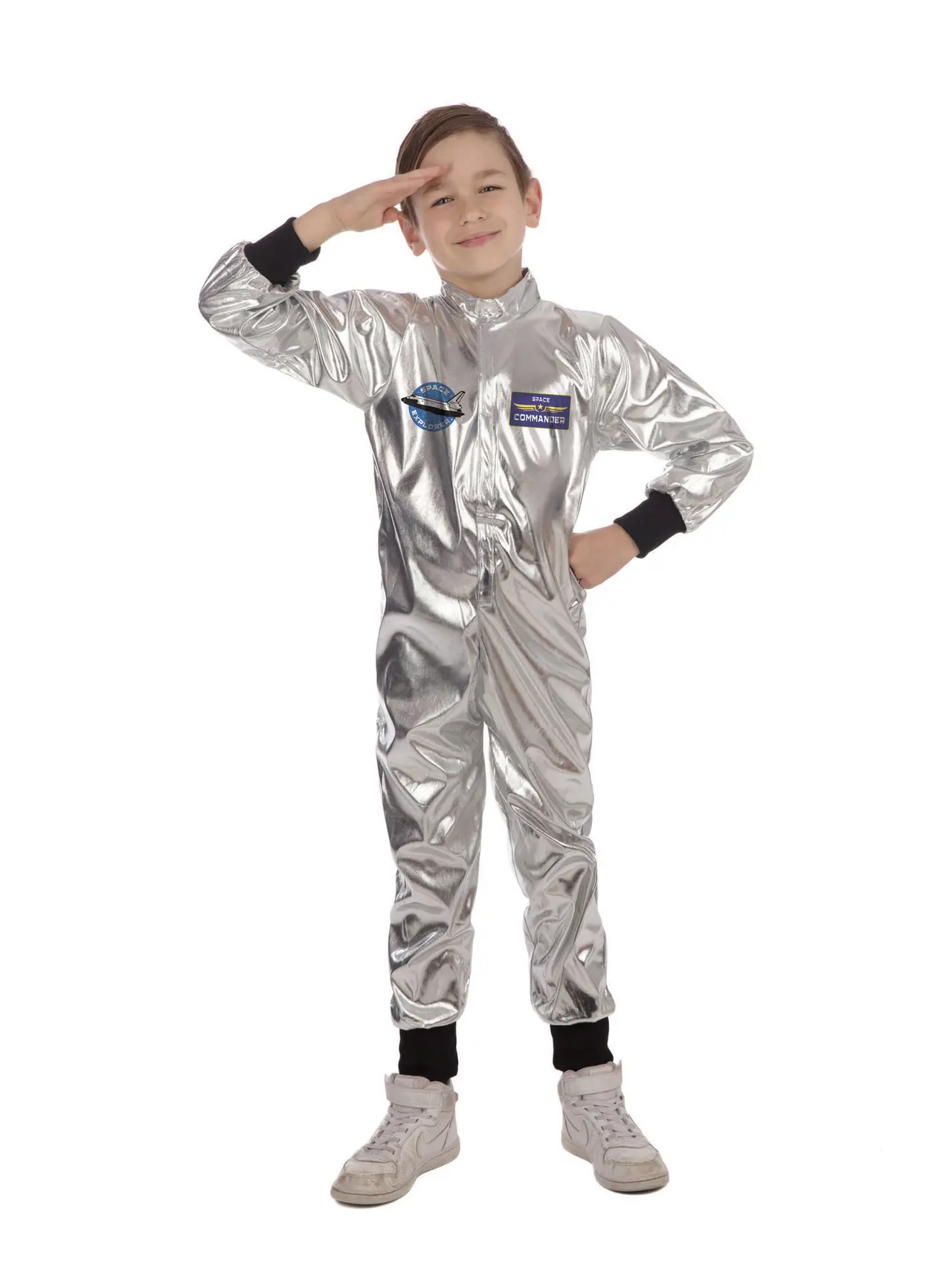 Astronaut i sølv – kostume til drenge, 5-6 år