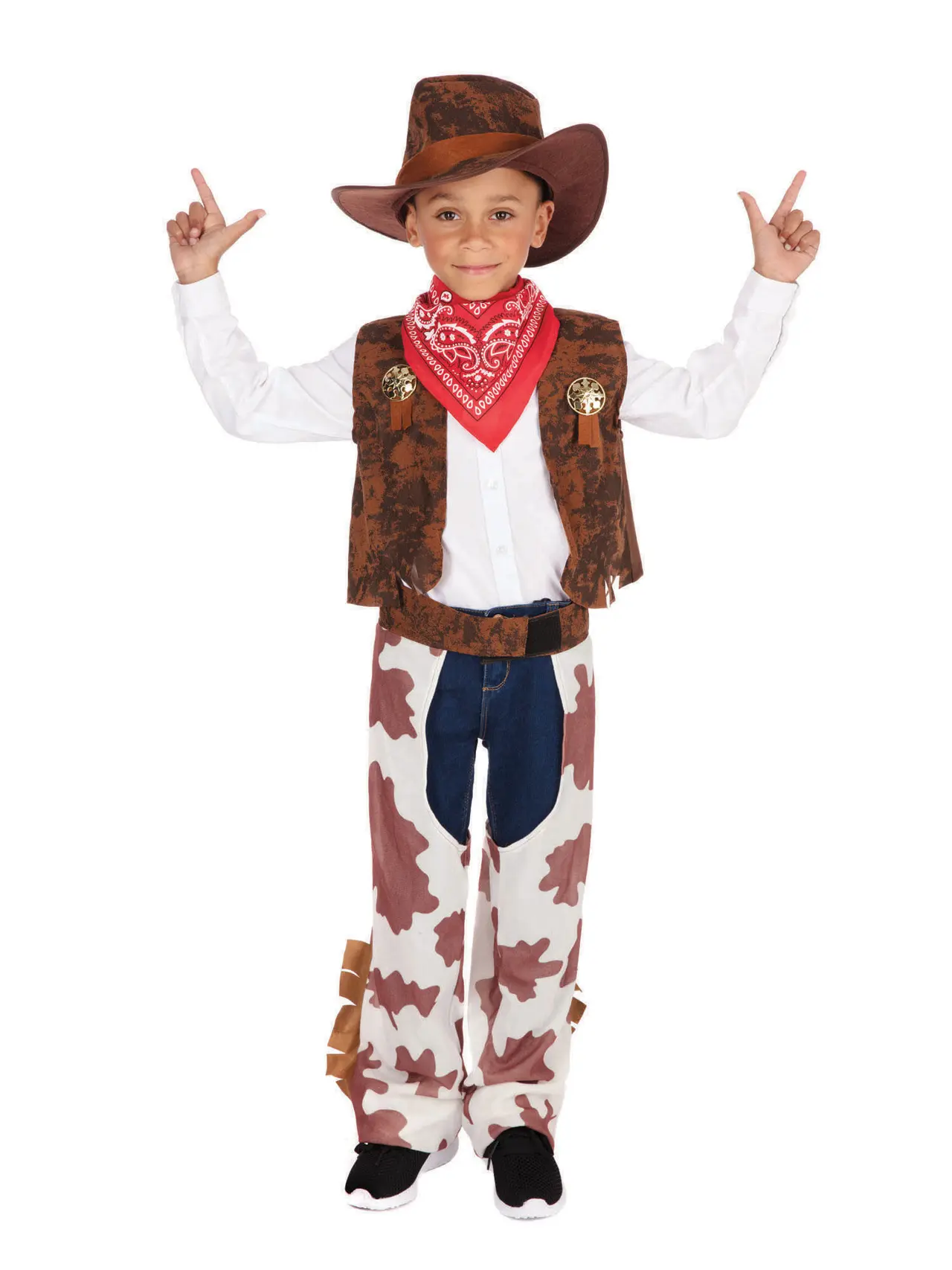 Cowboy med koprint – kostume til drenge