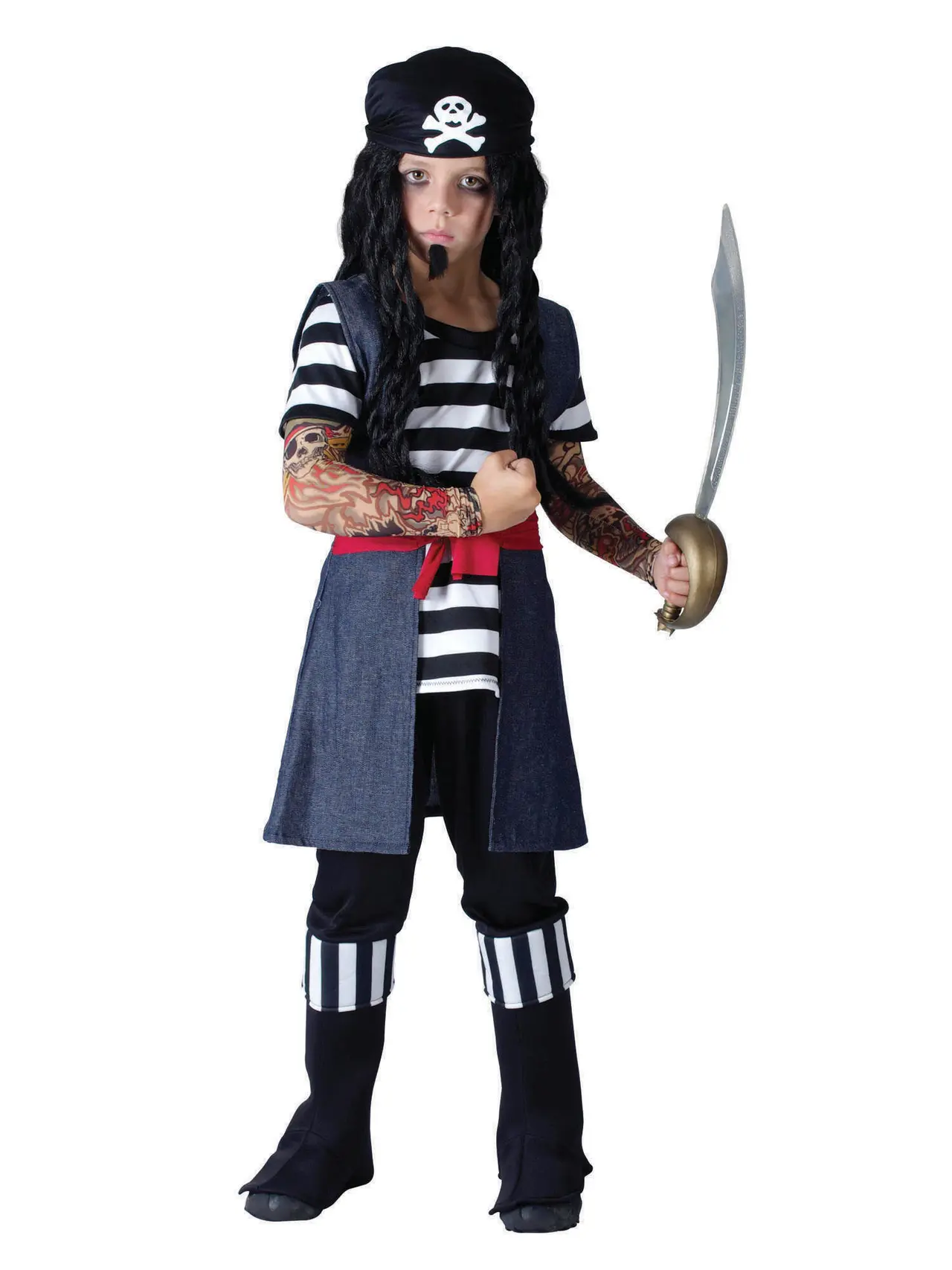 Tatoveret pirat – kostume til drenge