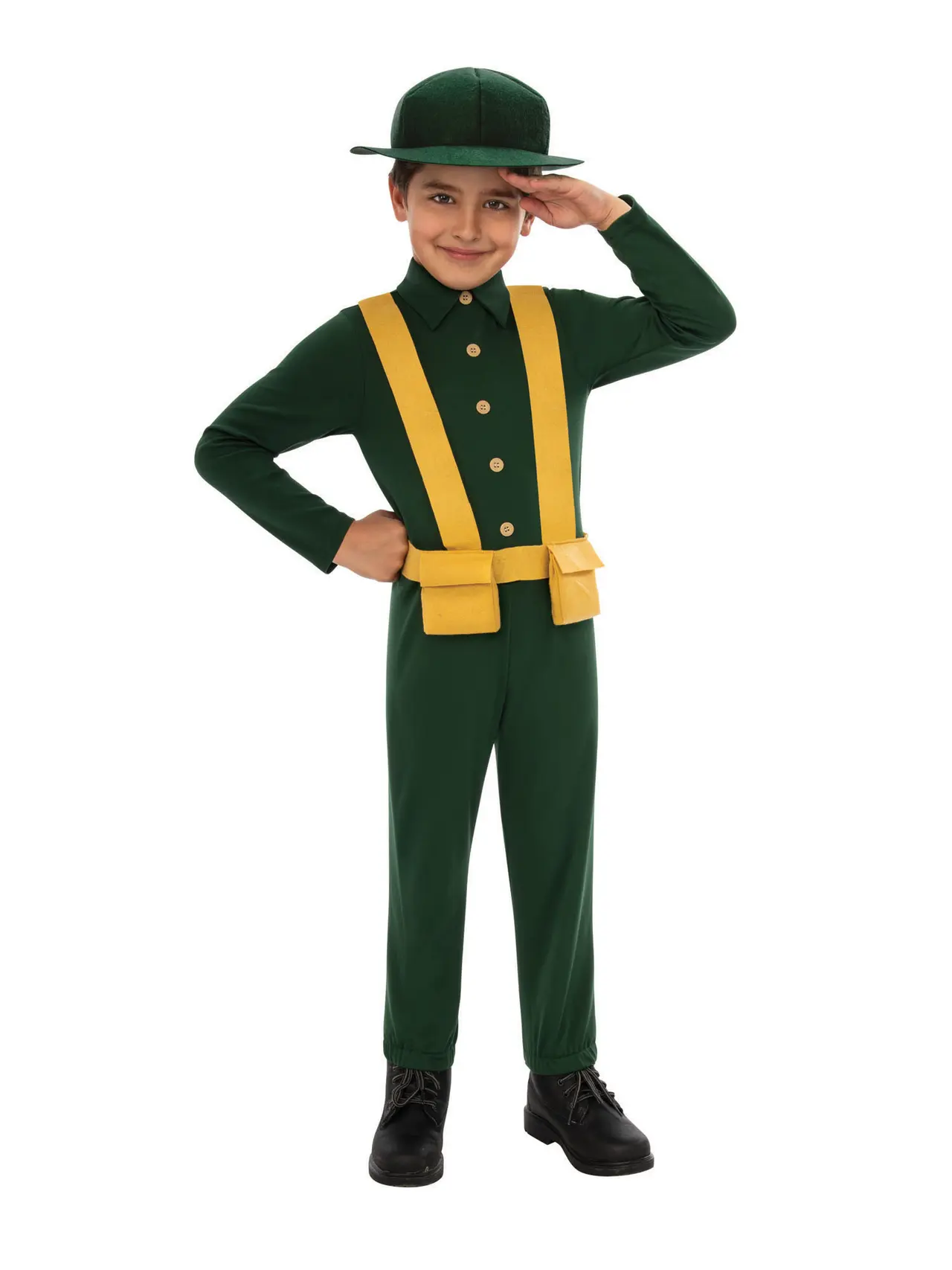 Soldat fra 1. verdenskrig med seler – kostume til drenge, XL