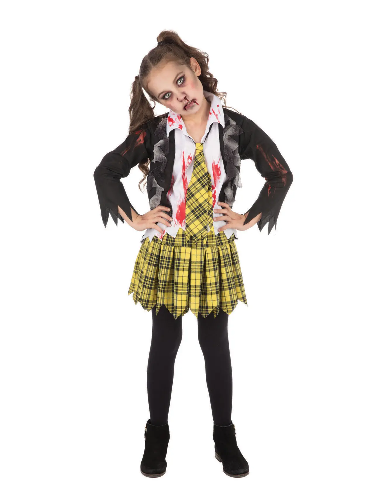 Zombieskolepige – kostume til piger, 4-6 år