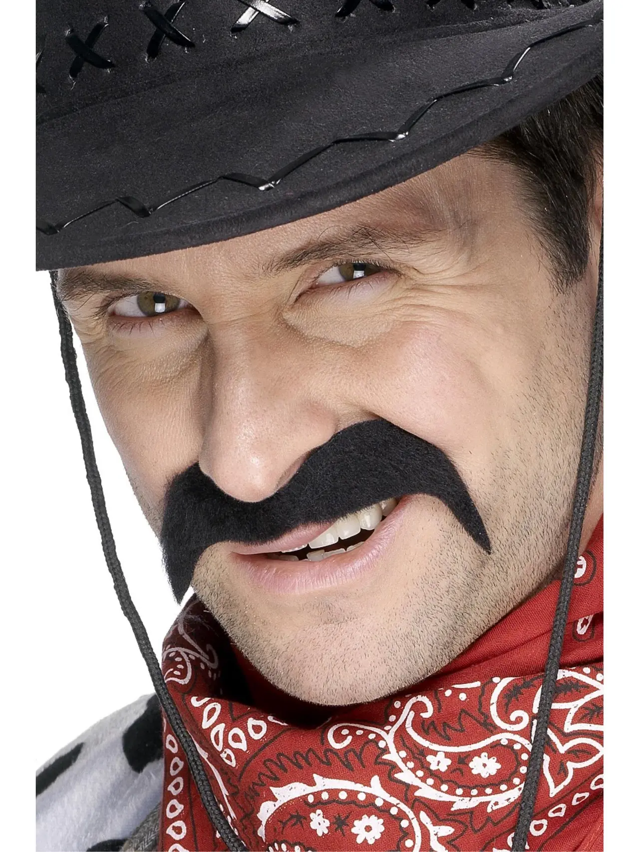 Sort selvklæbende cowboyoverskæg