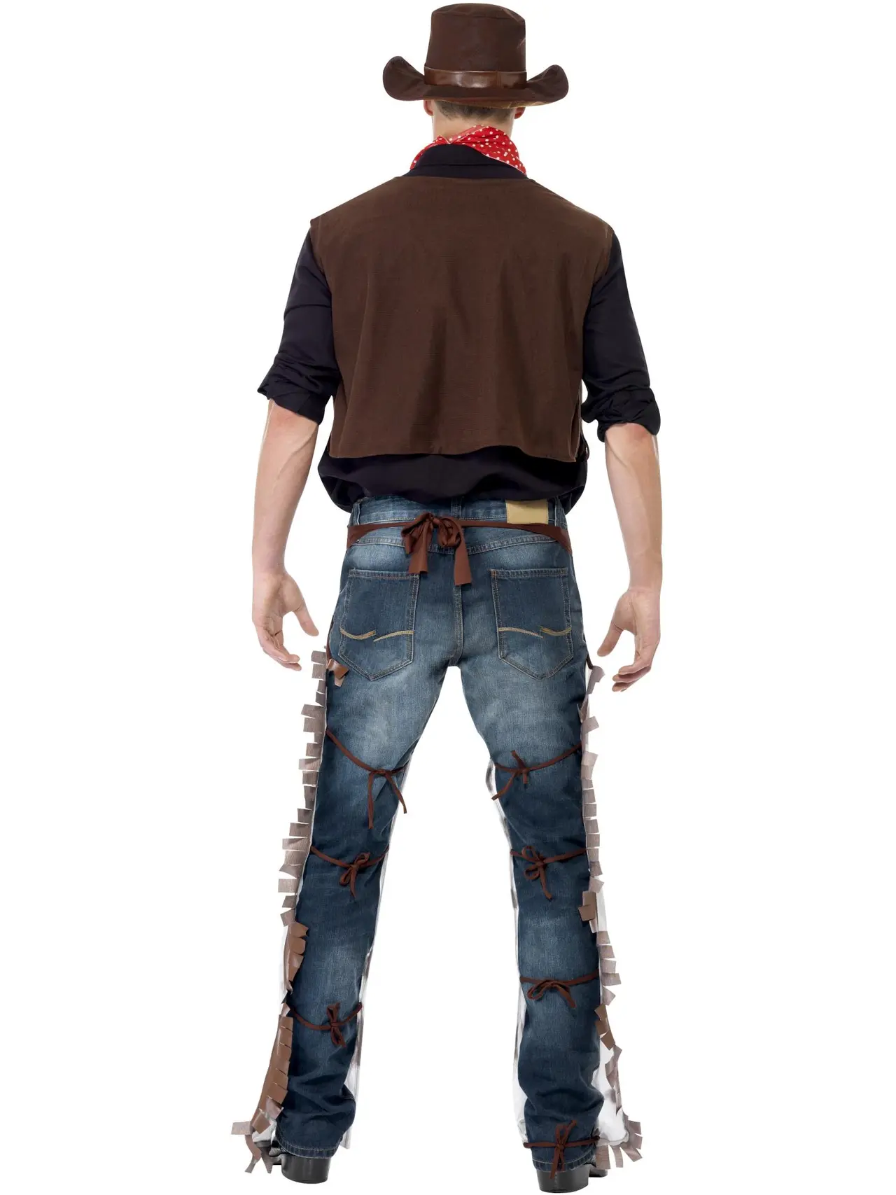 Brunt cowboykostume med hat – kostume til herrer