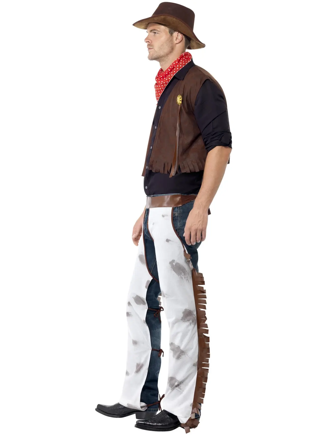 Brunt cowboykostume med hat – kostume til herrer