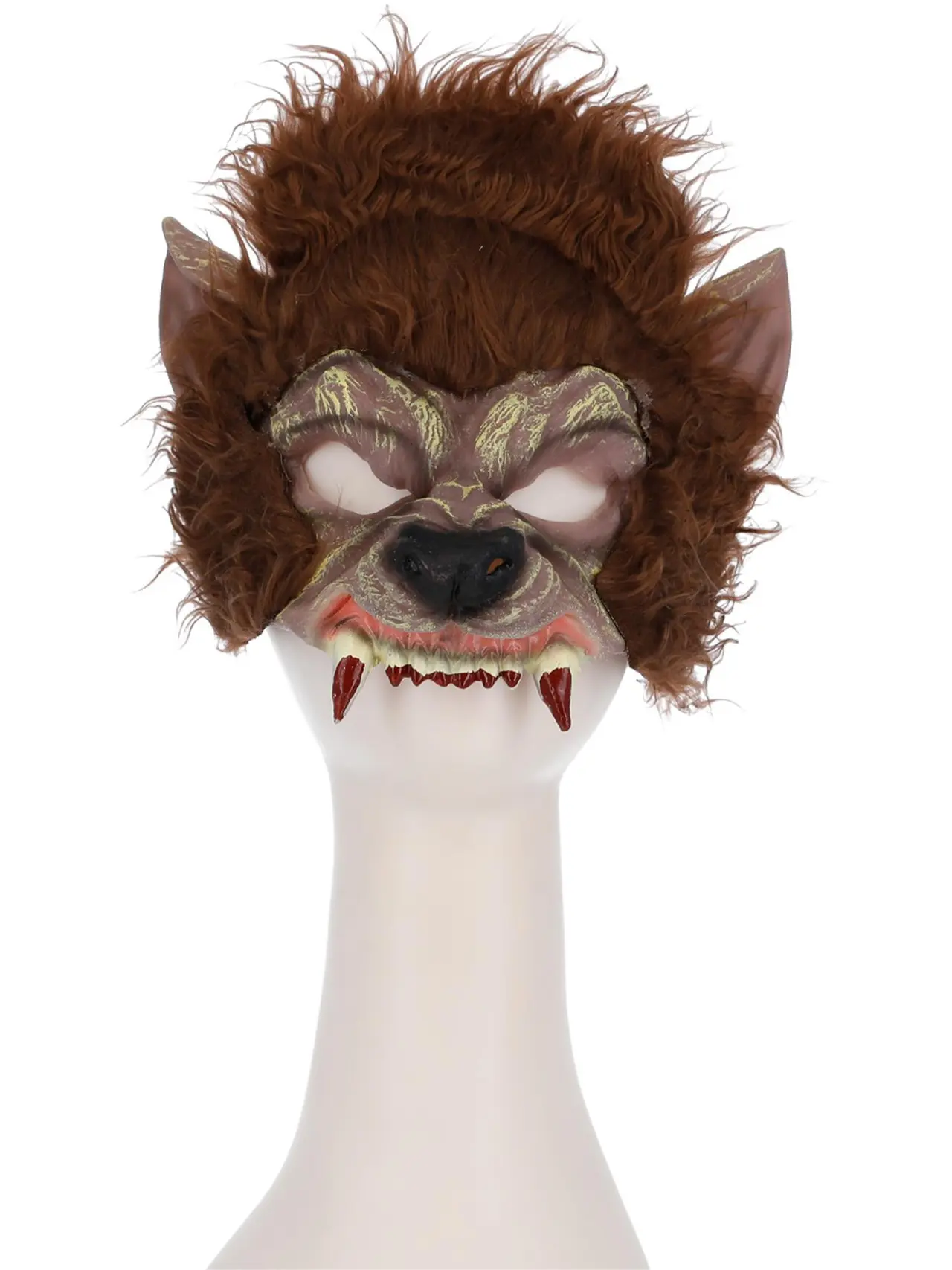 Varulve-halvmaske i latex, brun
