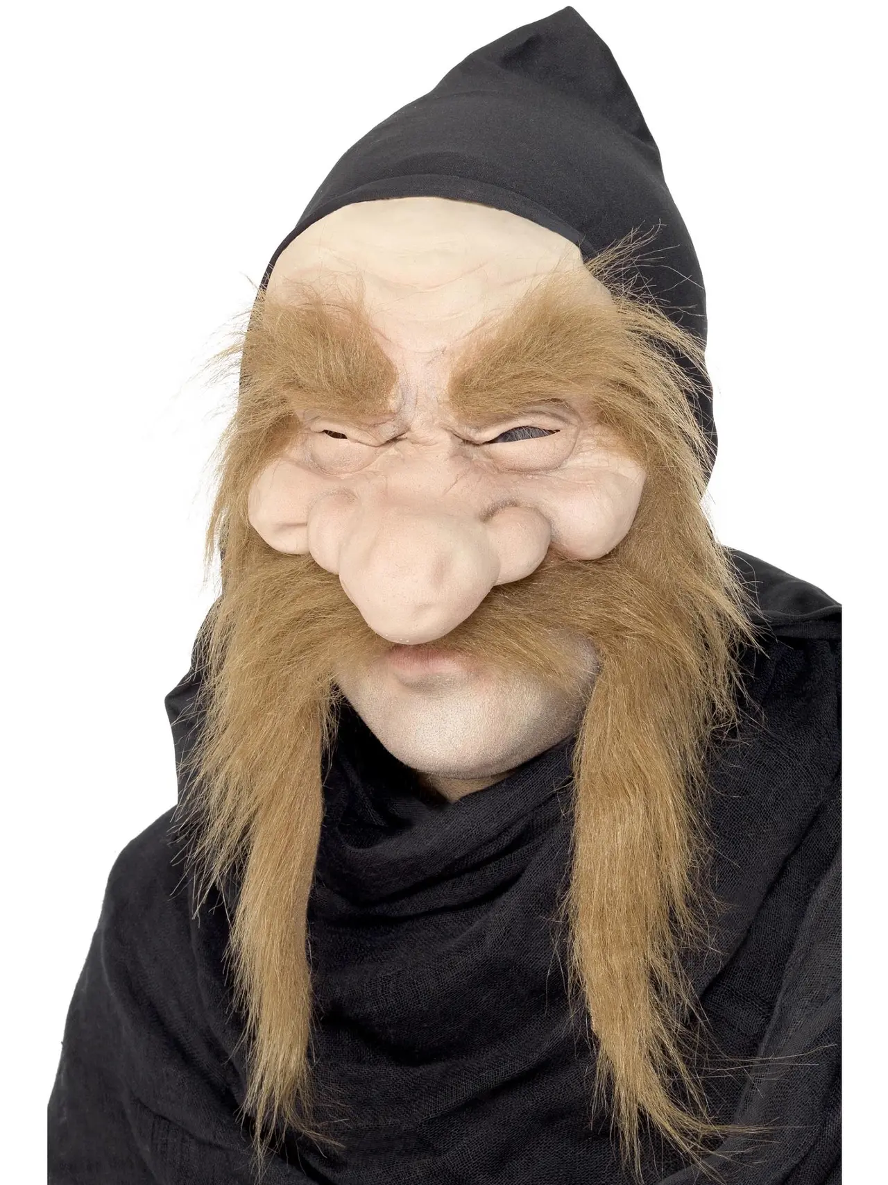 Gold Digger-halvmaske i latex med hætte
