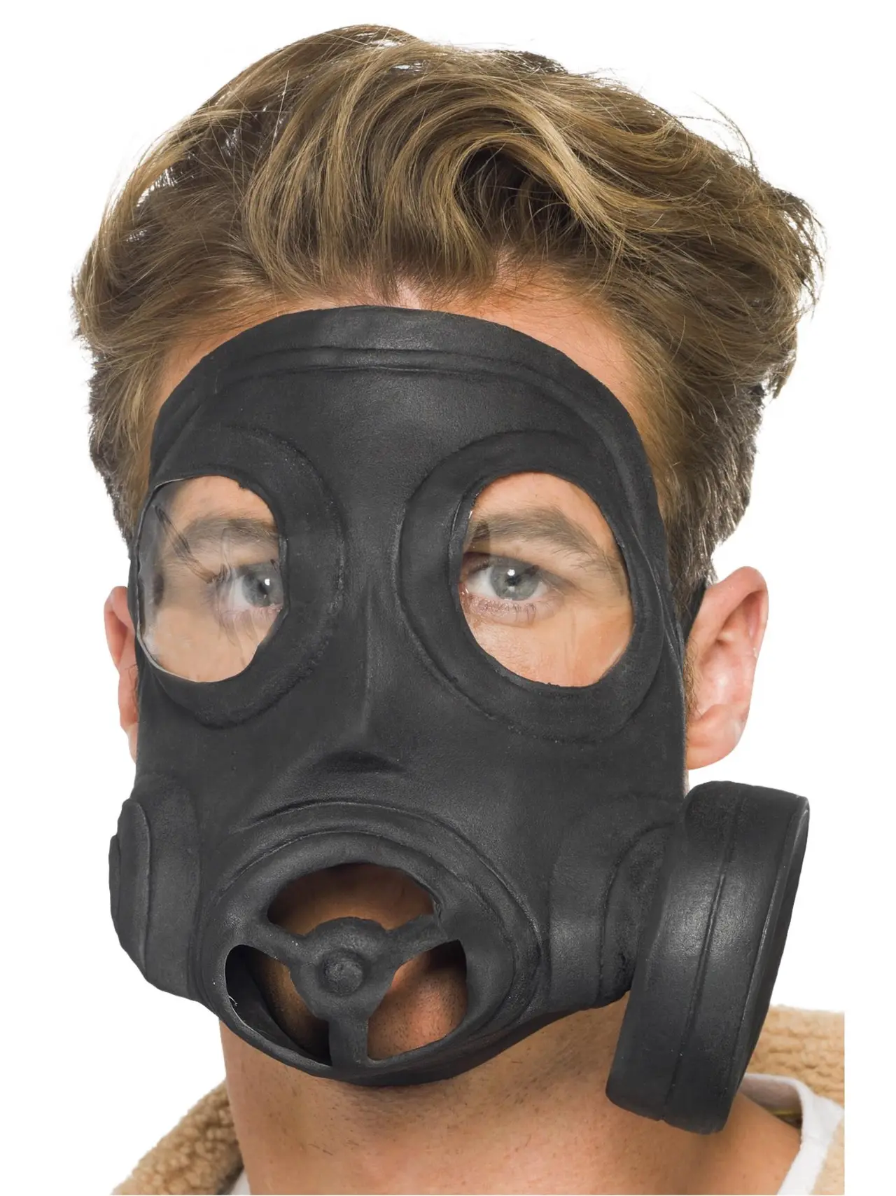 Sort gasmaske i latex