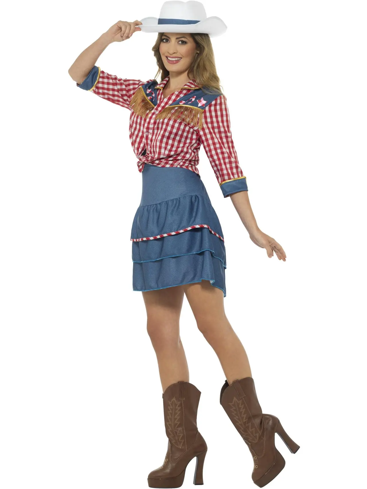 Blå rodeo-cowgirl – kostume til damer