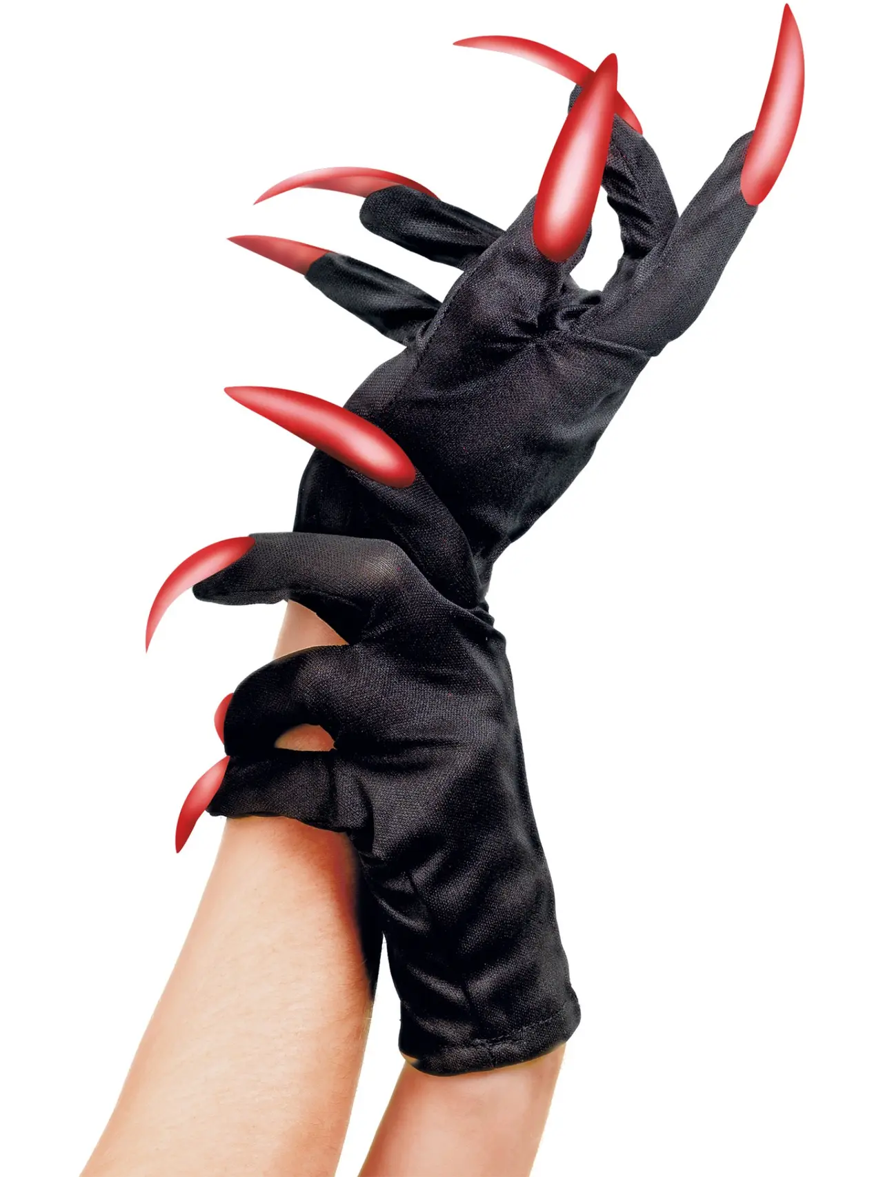Sorte Halloween-handsker med glimmernegle