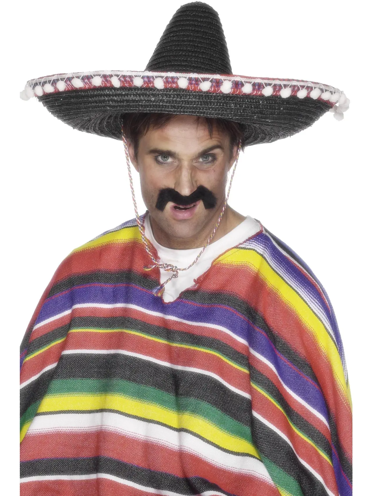 Sort sombrero i strå med kvaster