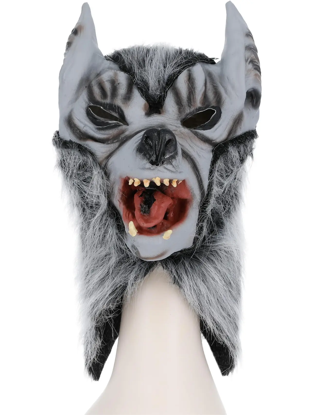 Ulvemaske i latex, grå