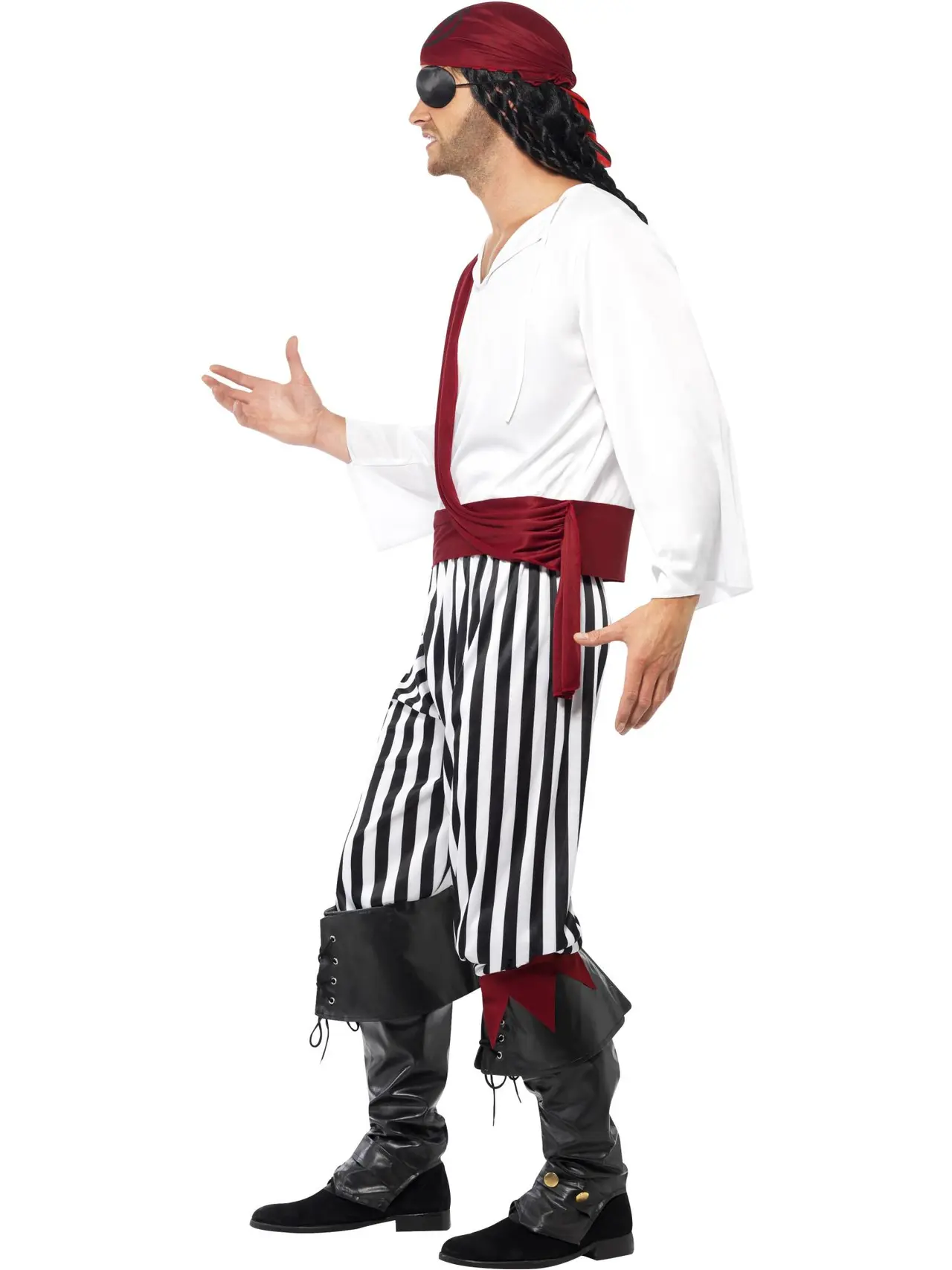 Pirat i sort og hvid – kostume til herrer
