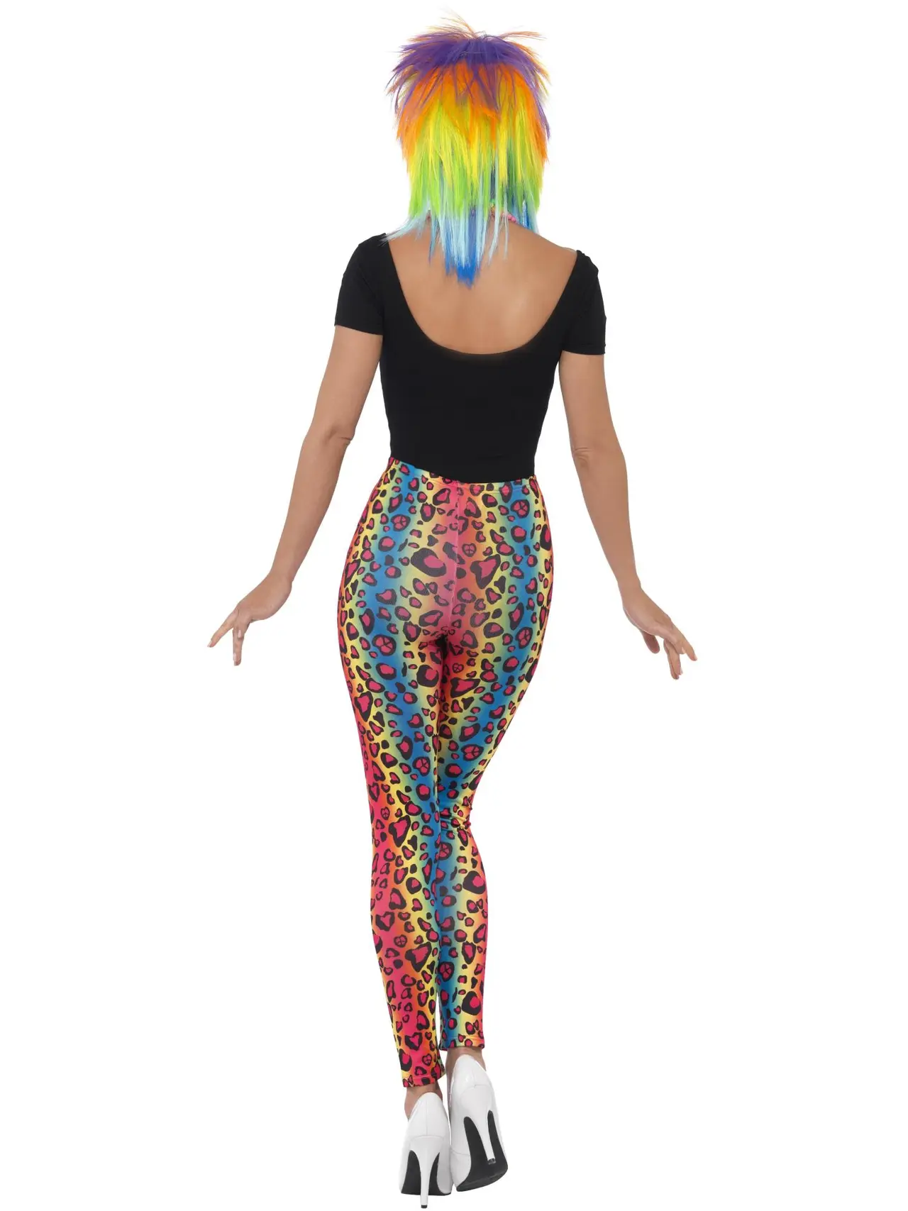 Leggings med neon leopardprint