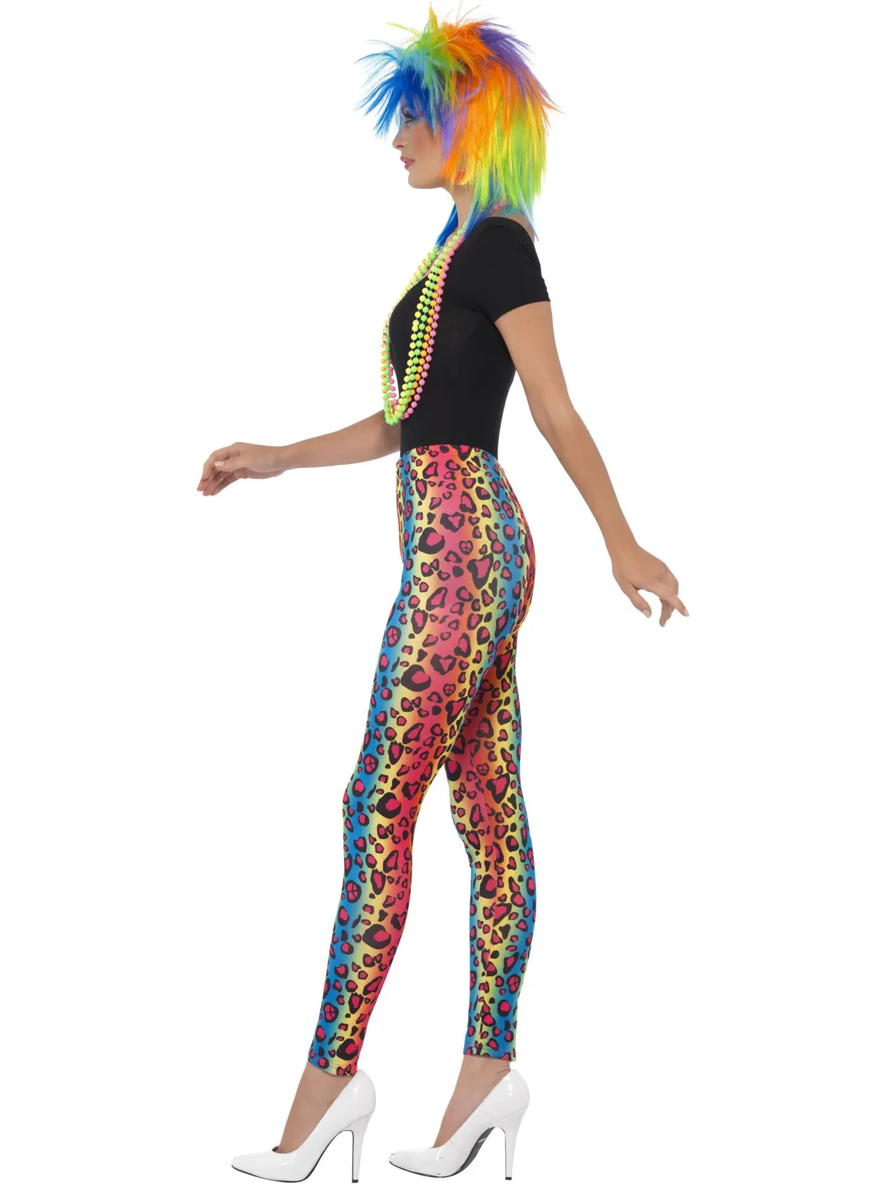 Leggings med neon leopardprint