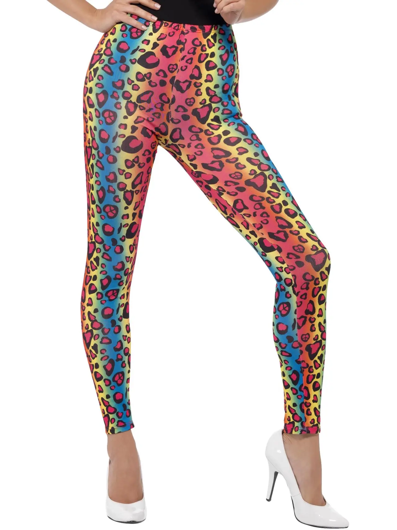 Leggings med neon leopardprint