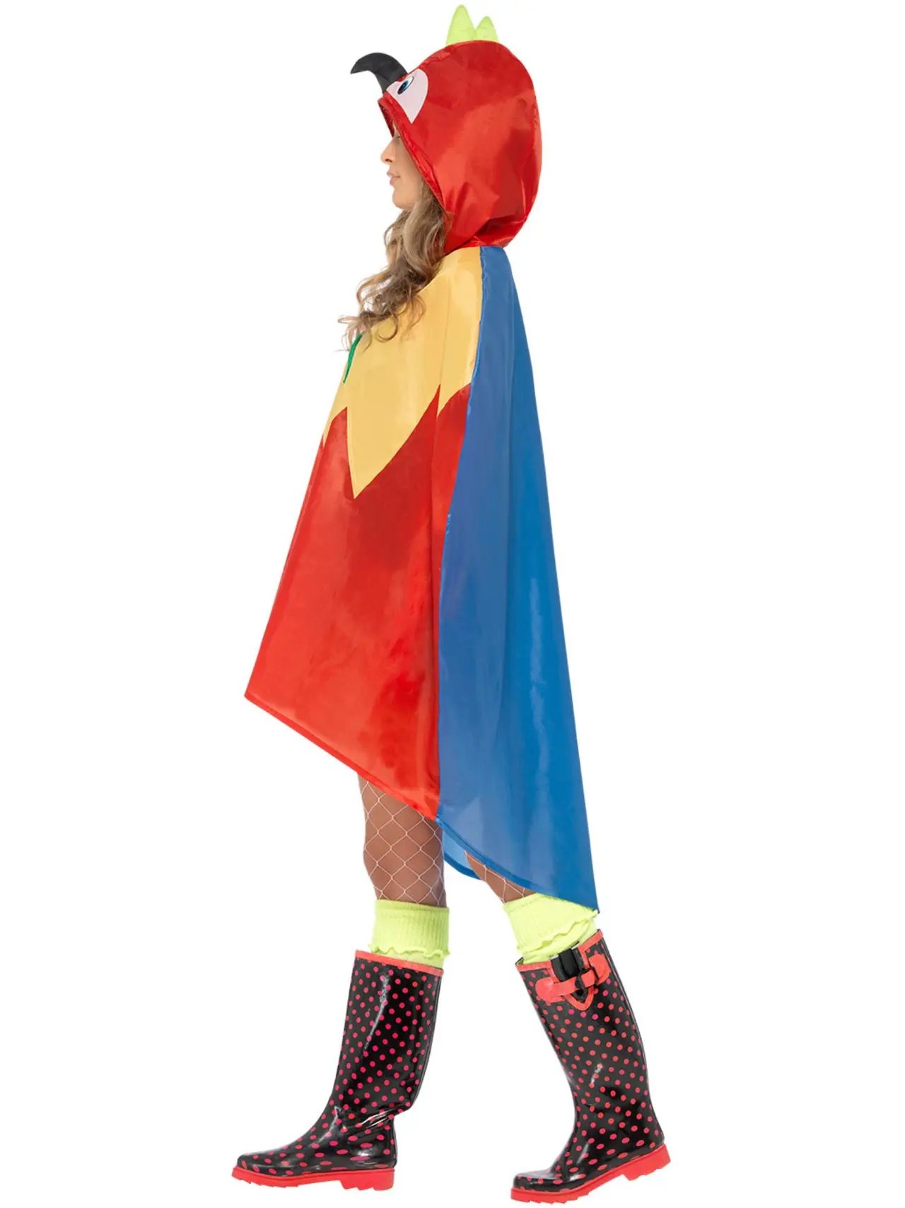 Papegøje-festponcho med pose