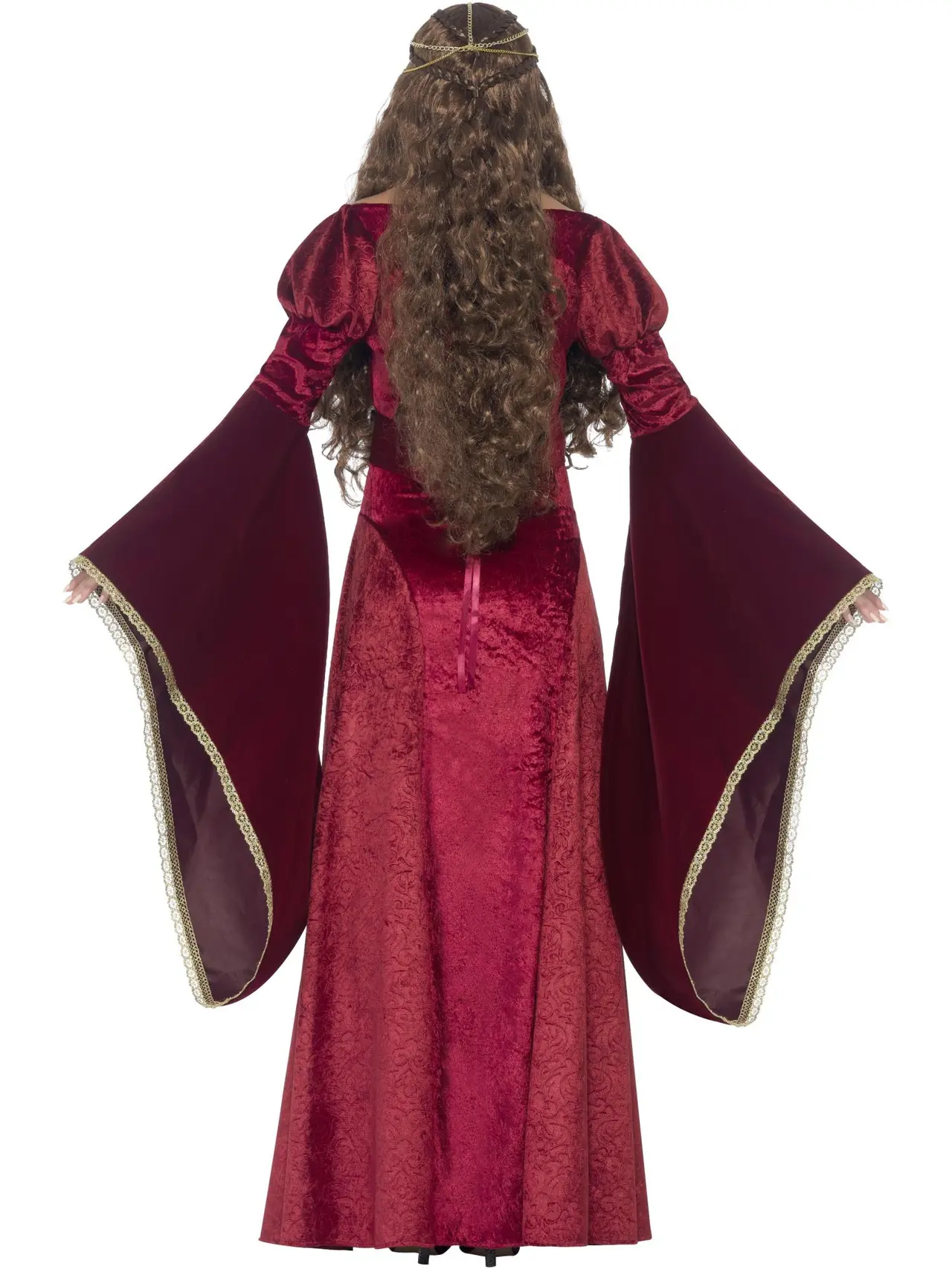 Middelalderdronning deluxe, rød – kostume til damer