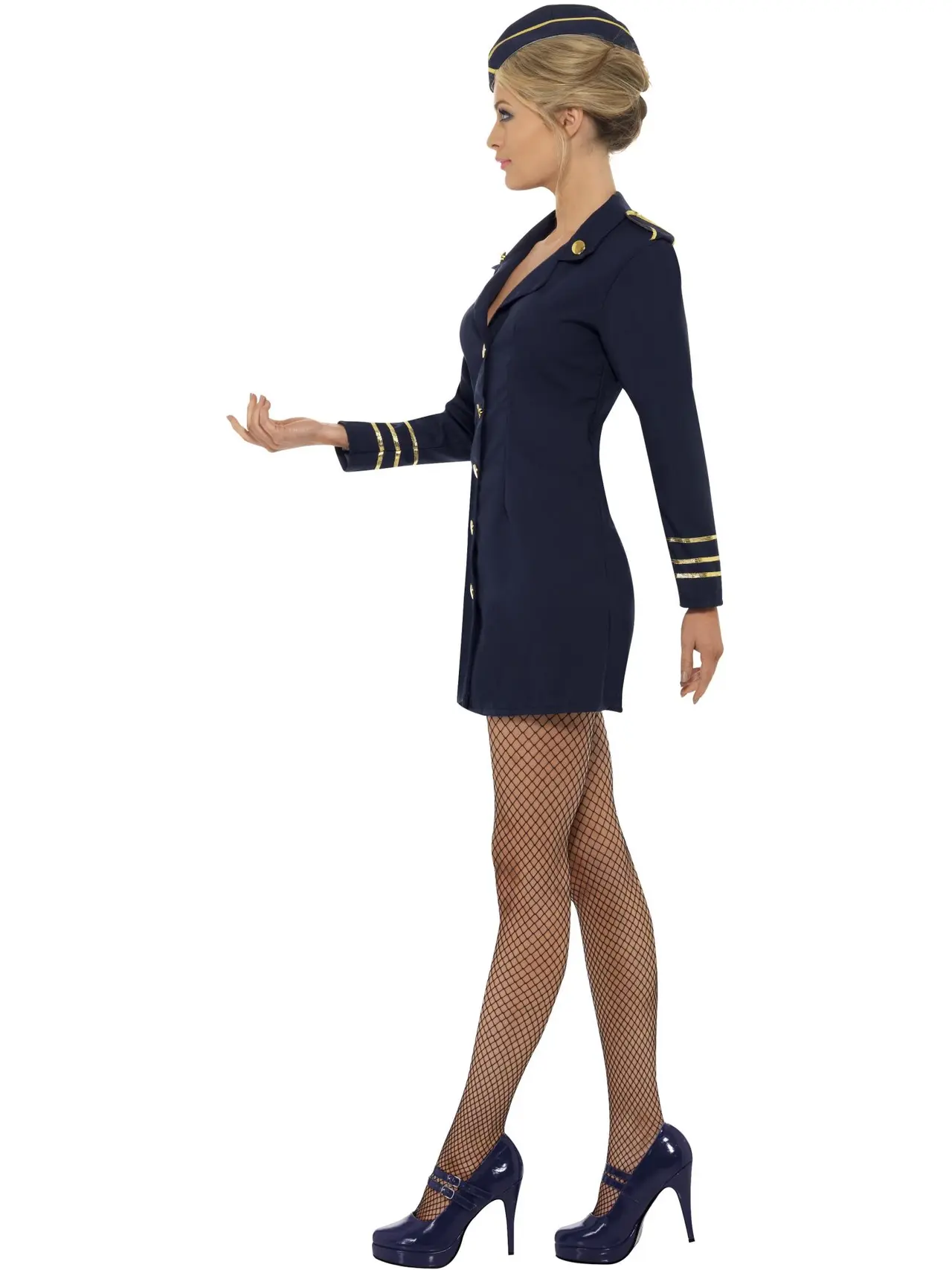 Stewardesse i marineblå – kostume til damer