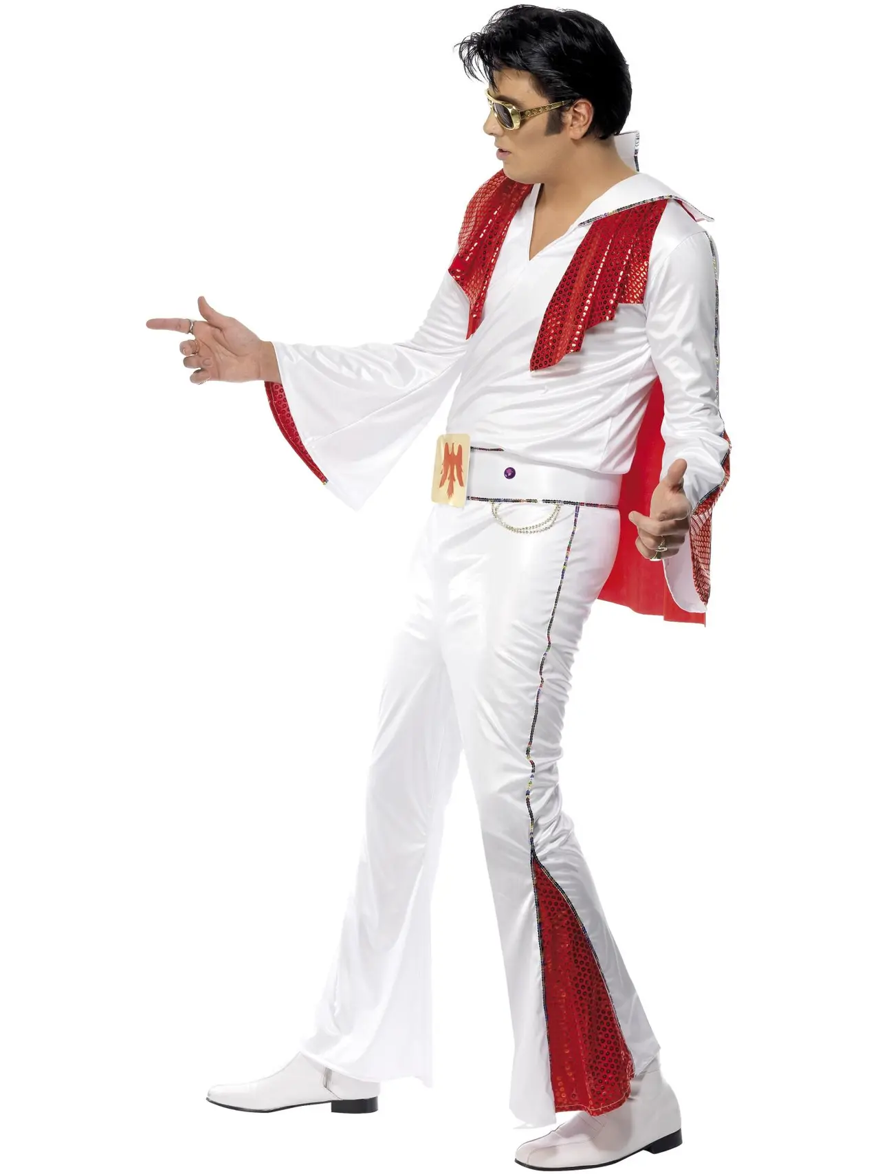 Elvis i hvidt og rødt – kostume til herrer