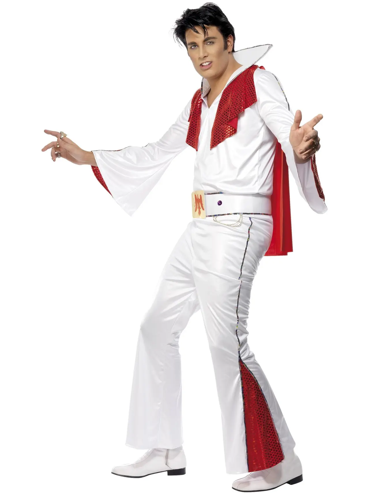 Elvis i hvidt og rødt – kostume til herrer