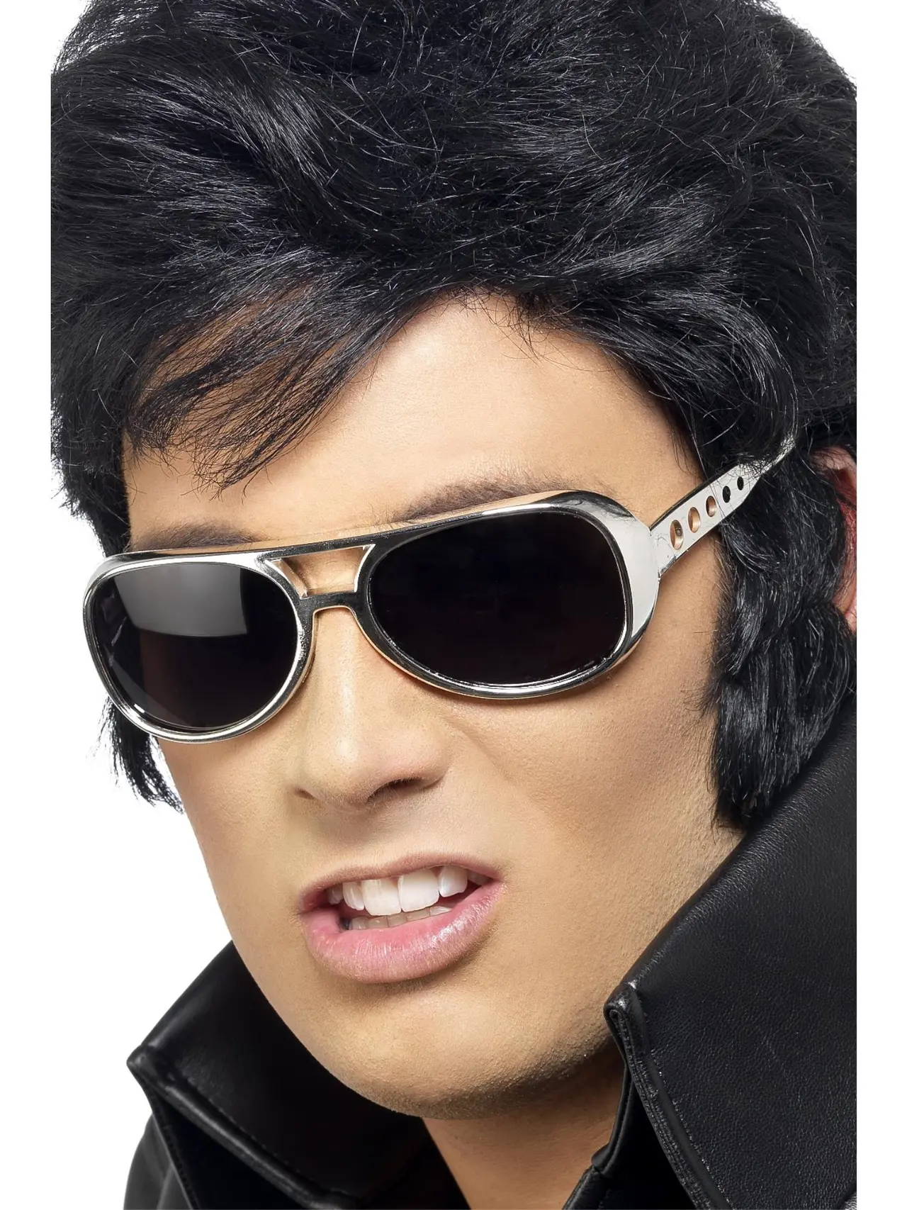 Elvis-solbriller i sølv