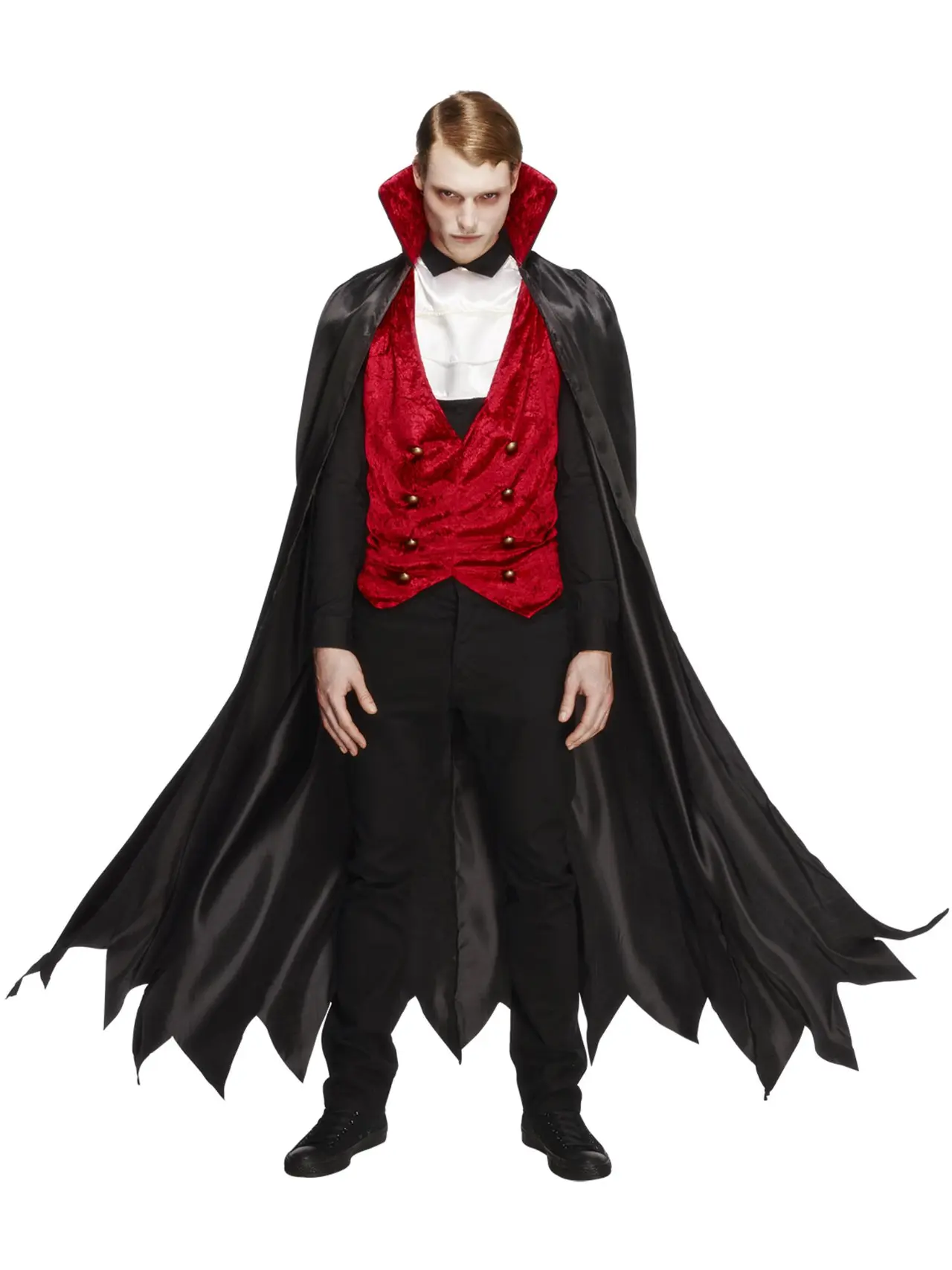 Vampyr i sort og rød – kostume til herrer