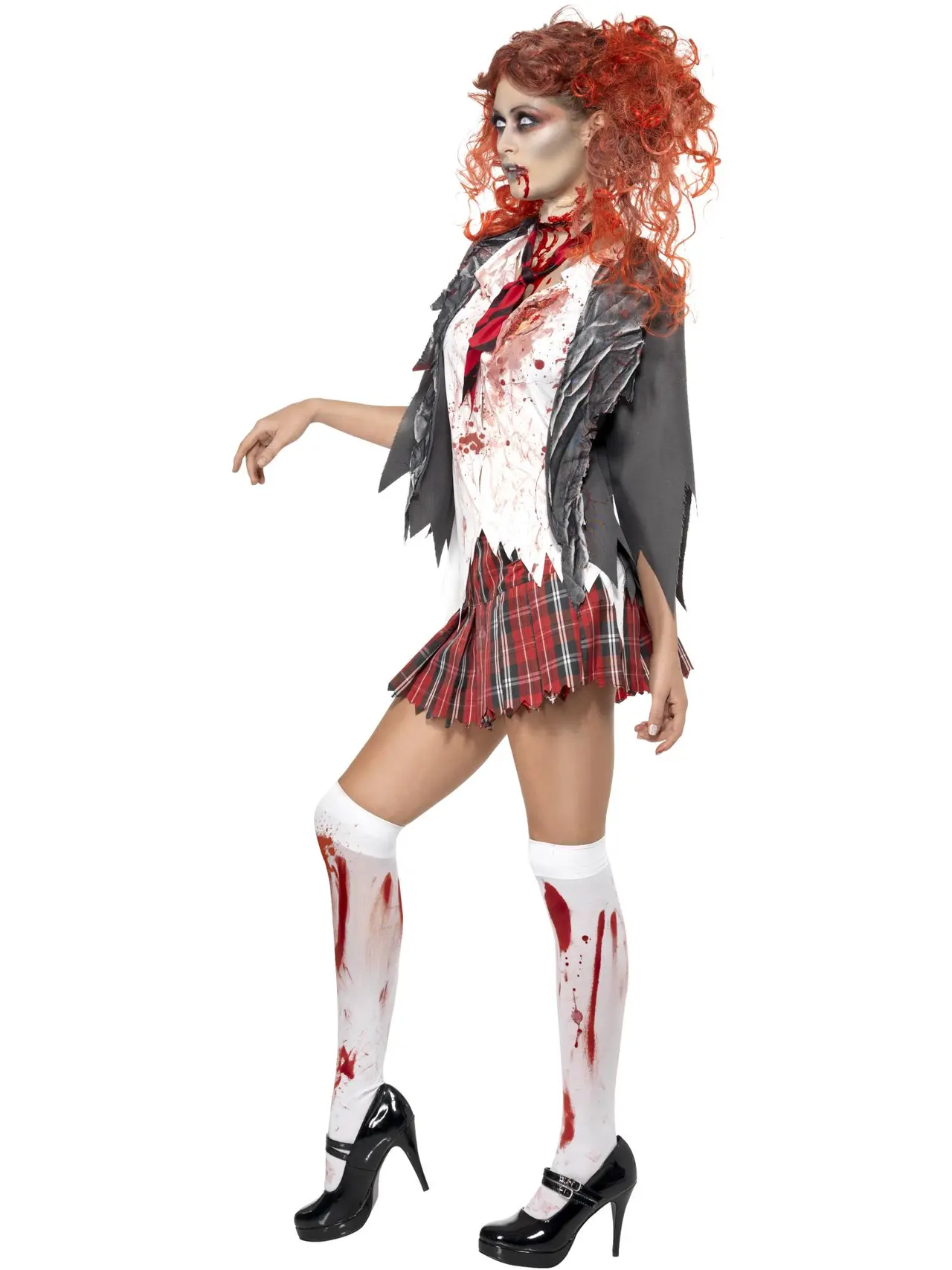 Zombie-skolepige – kostume til damer