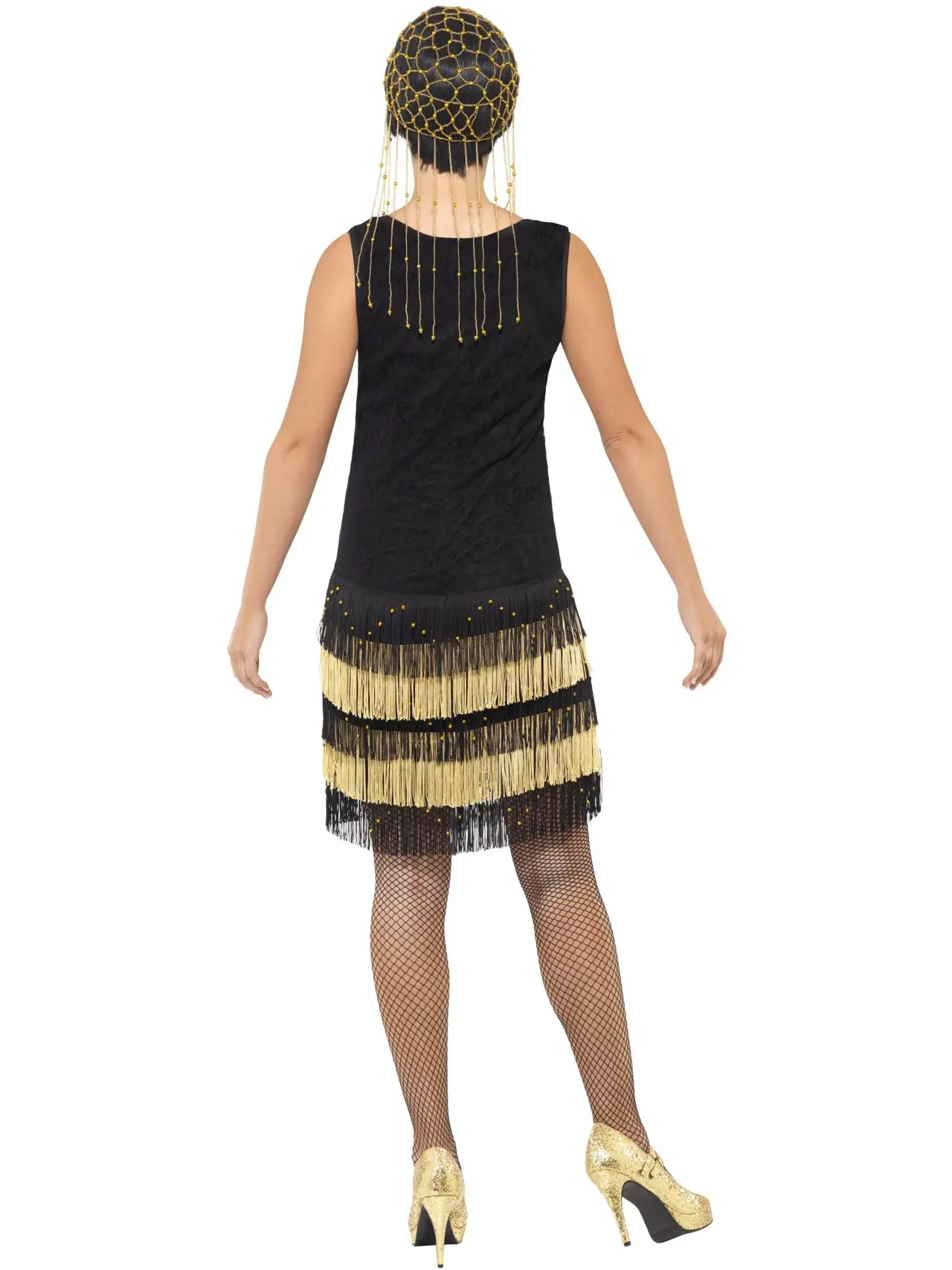 Sort flapper med frynser – kostume til damer