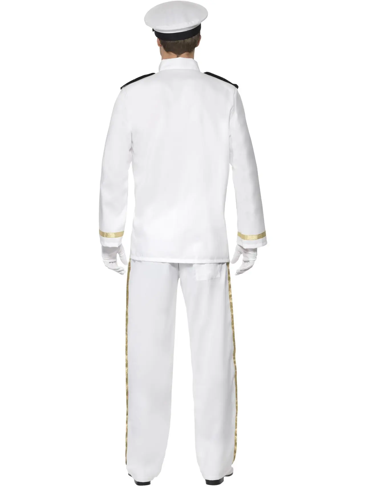 Kaptajn deluxe i hvid uniform – kostume til herrer