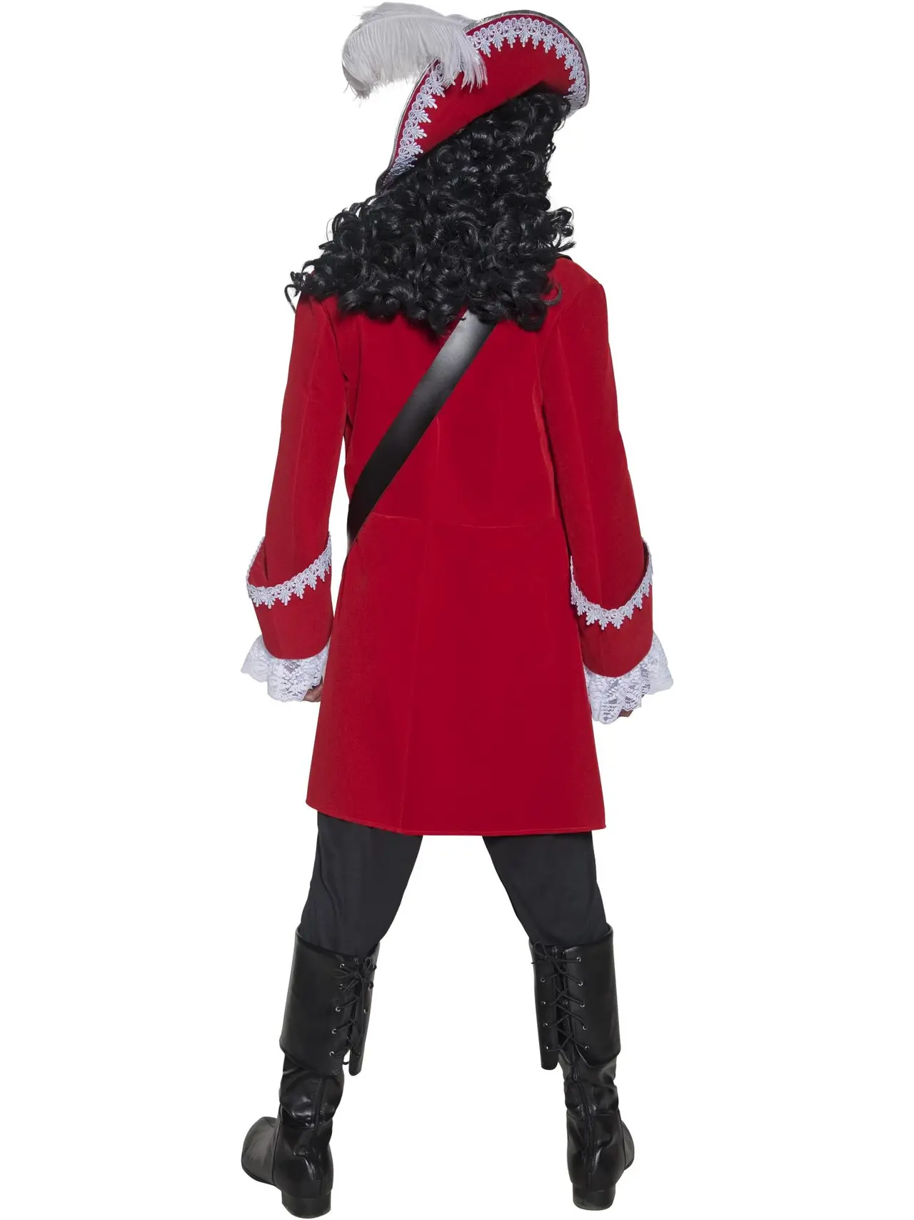 Piratkaptajn deluxe, rød – kostume til herrer